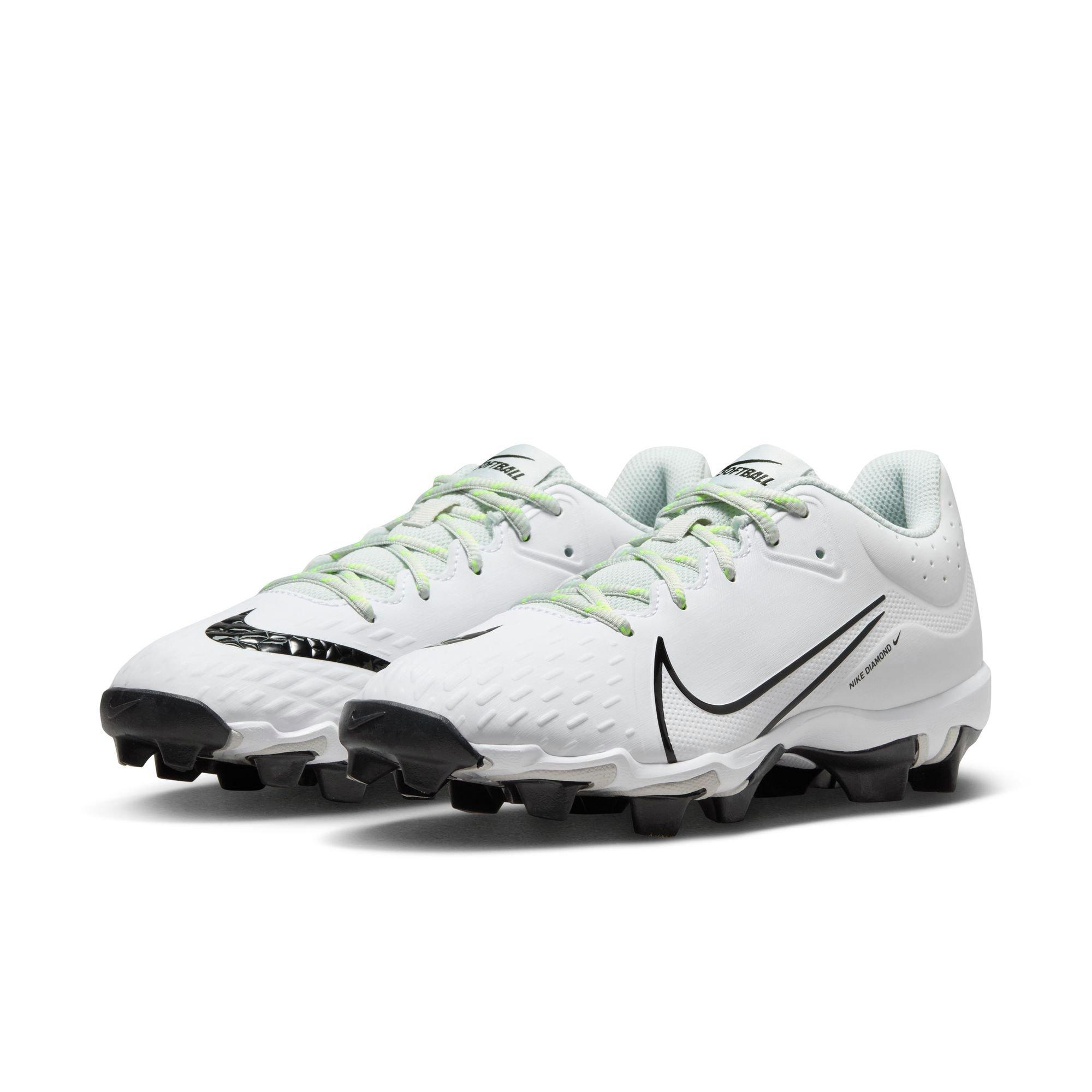 Nike Hyperdiamond 4 Keystone "White/Black/Photon Dust/Volt" Women's Softball Cleat - WHITE/BLACK Thumbnail View 5