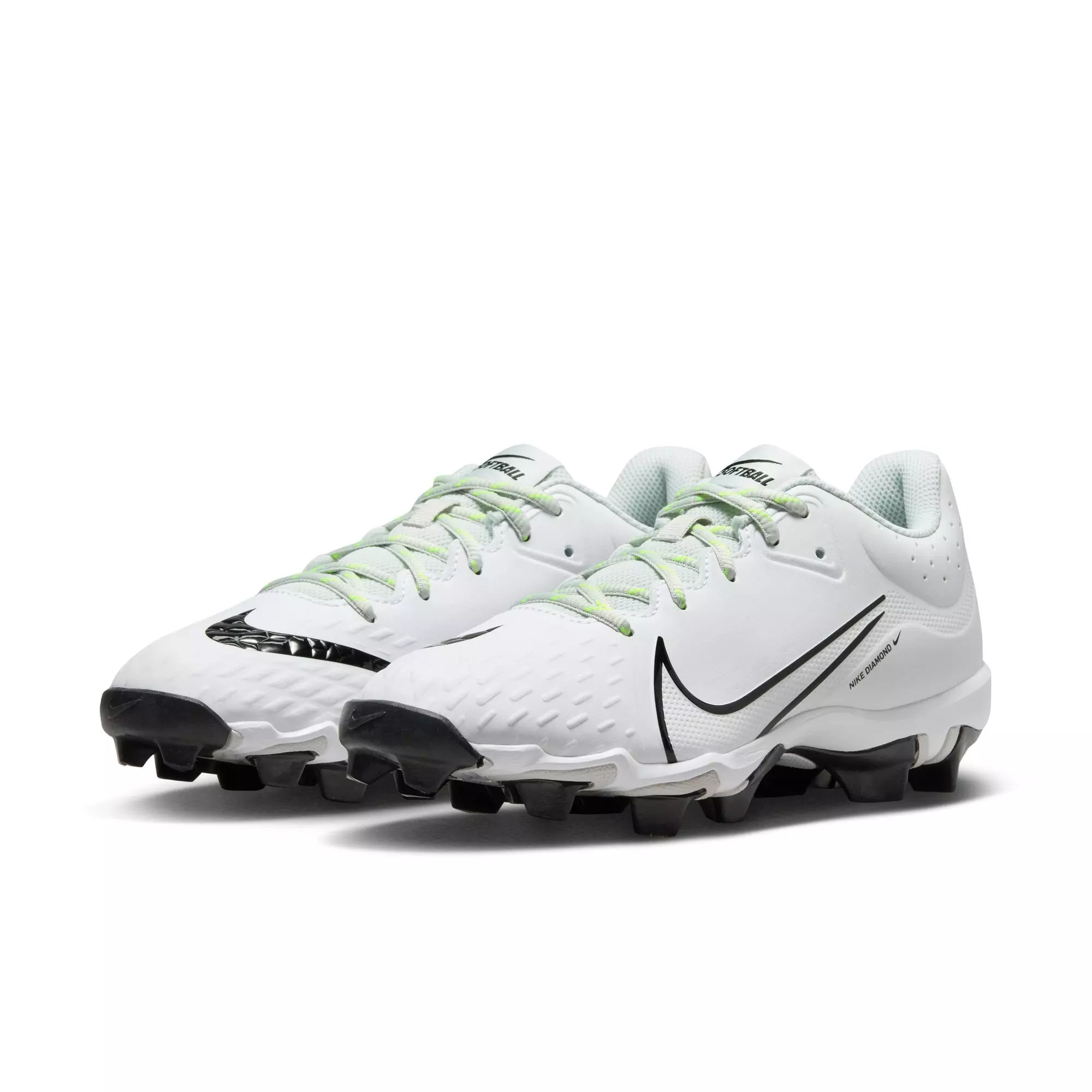 Nike Hyperdiamond 4 Keystone "White/Black/Photon Dust/Volt" Women's Softball Cleat - WHITE/BLACK