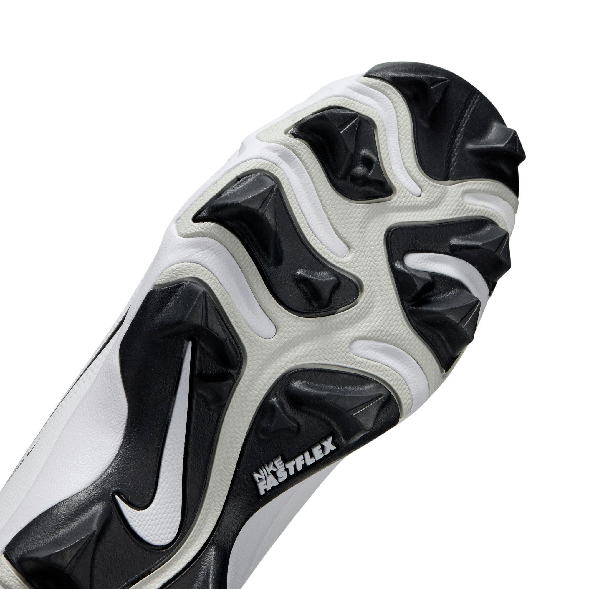Nike Hyperdiamond 4 Keystone "White/Black/Photon Dust/Volt" Women's Softball Cleat - WHITE/BLACK Thumbnail View 8