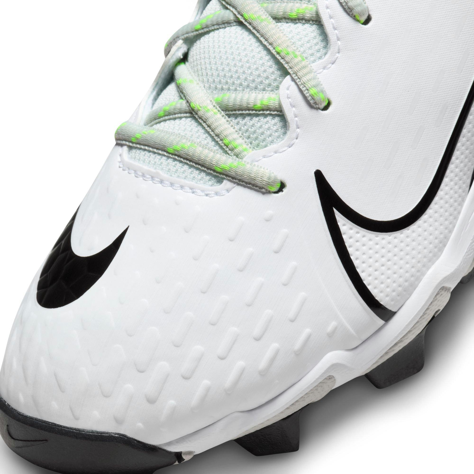 Nike Hyperdiamond 4 Keystone "White/Black/Photon Dust/Volt" Women's Softball Cleat - WHITE/BLACK Thumbnail View 10
