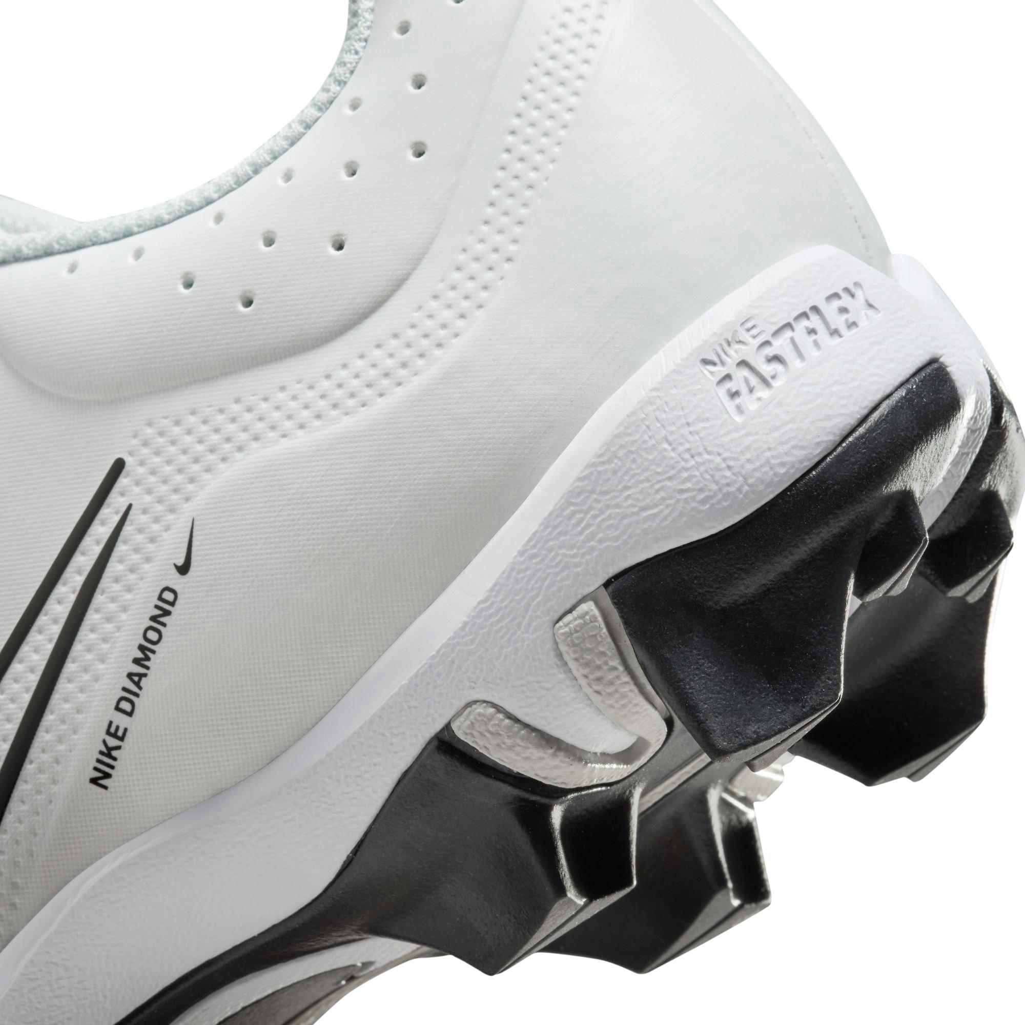 Nike Hyperdiamond 4 Keystone "White/Black/Photon Dust/Volt" Women's Softball Cleat - WHITE/BLACK Thumbnail View 11