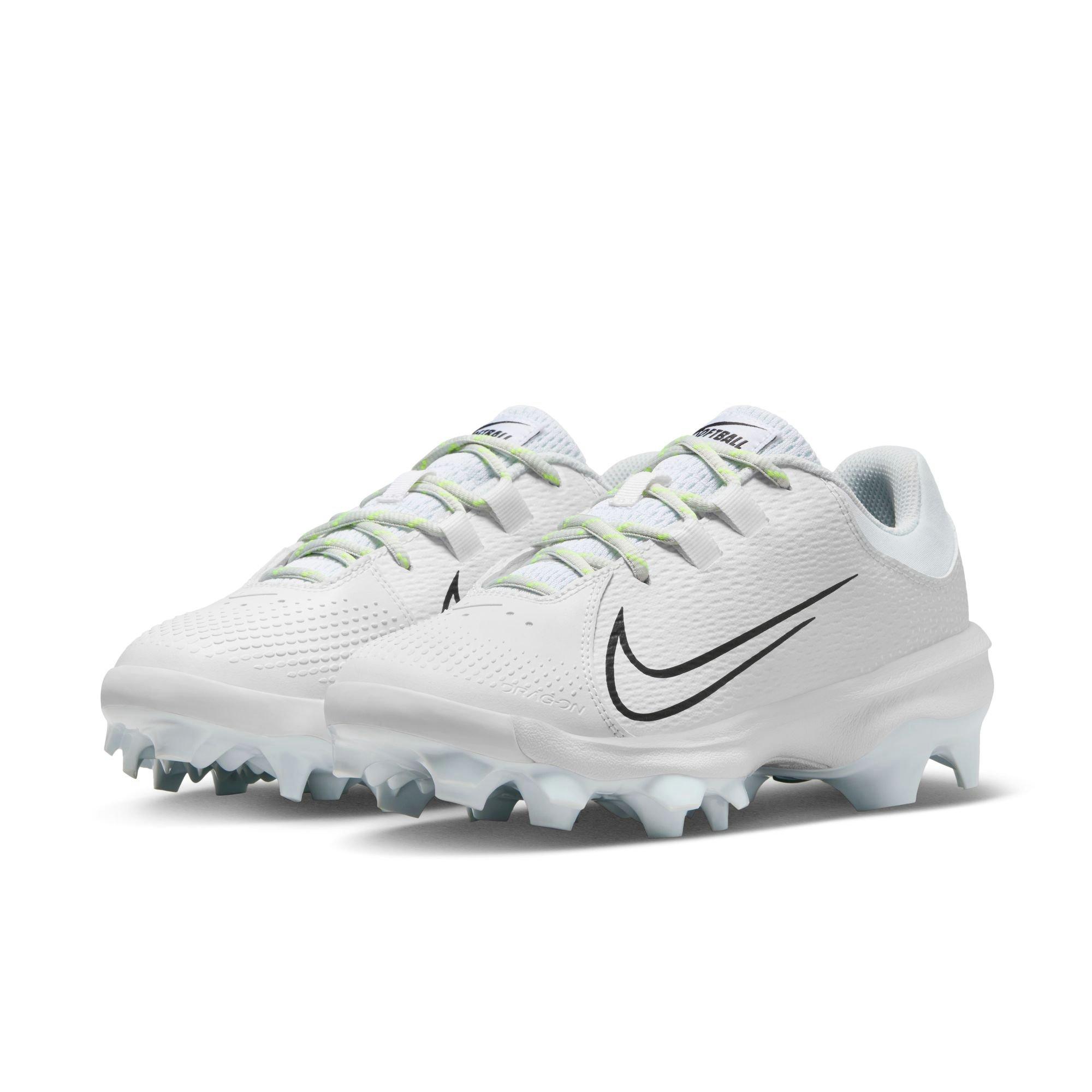 Nike Hyperdiamond 4 Pro MCS "White/Black/Photon Dust/Volt" Women's Softball Cleat - WHITE/BLACK Thumbnail View 4