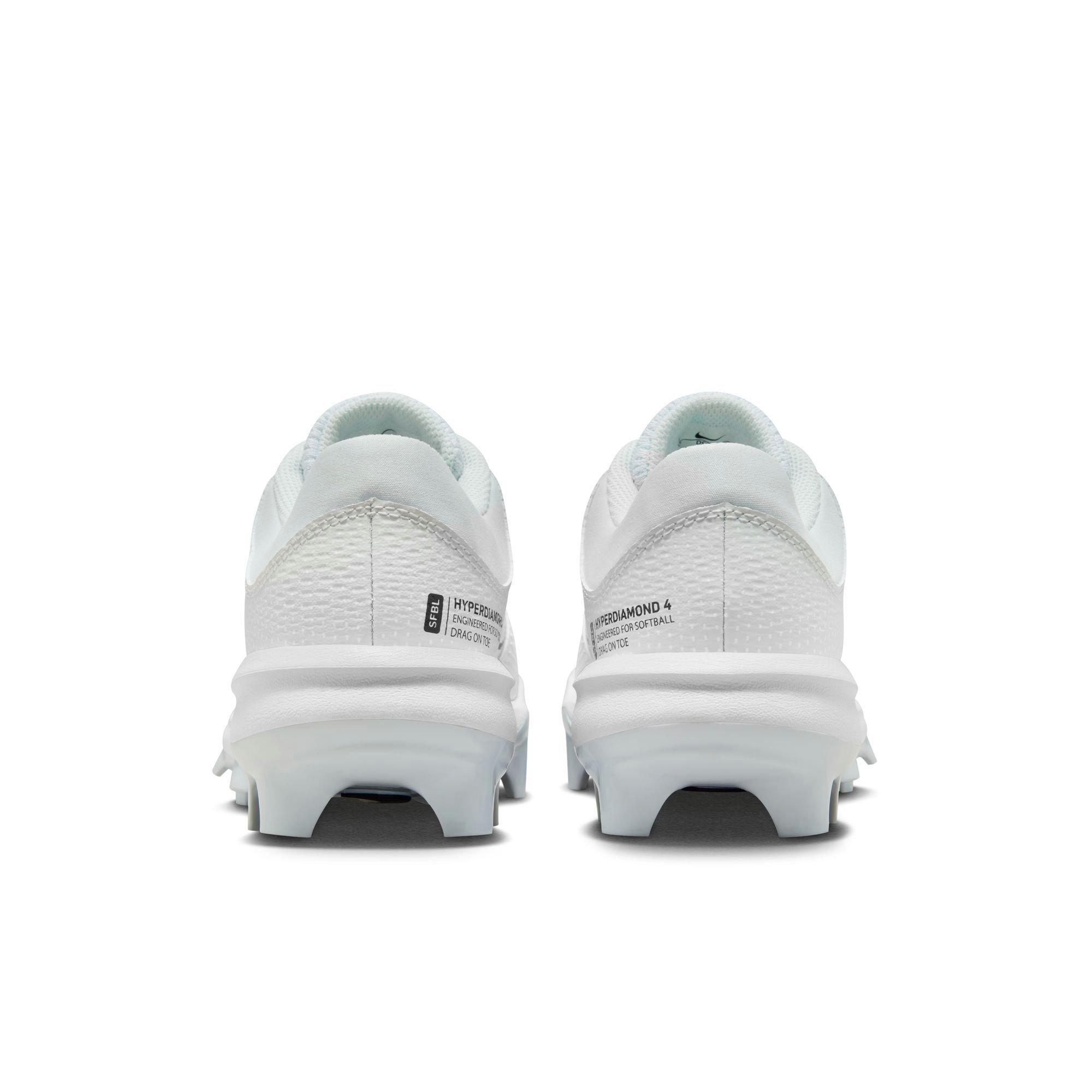 Nike Hyperdiamond 4 Pro MCS "White/Black/Photon Dust/Volt" Women's Softball Cleat - WHITE/BLACK Thumbnail View 5