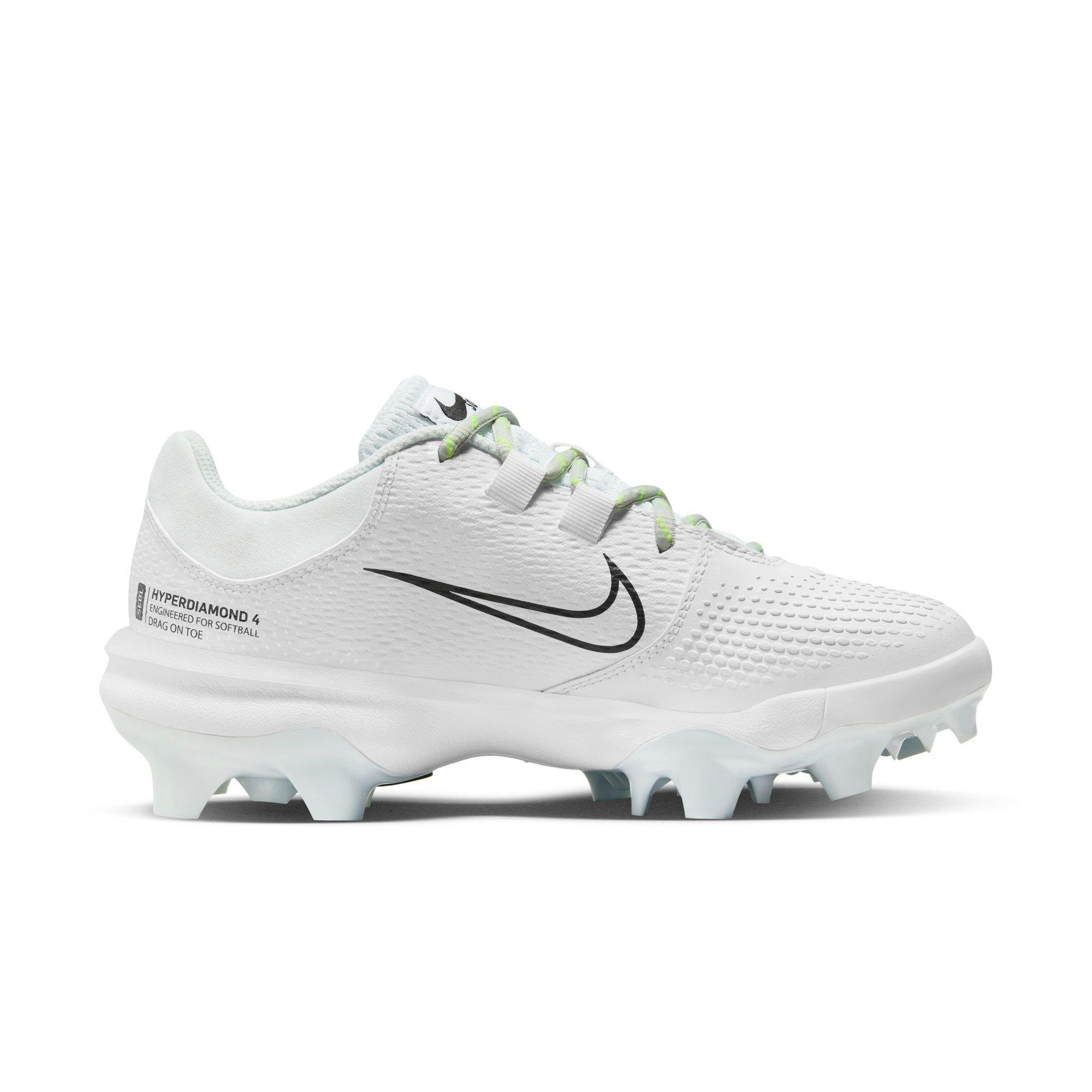 Nike Hyperdiamond 4 Pro MCS "White/Black/Photon Dust/Volt" Women's Softball Cleat - WHITE/BLACK Thumbnail View 2