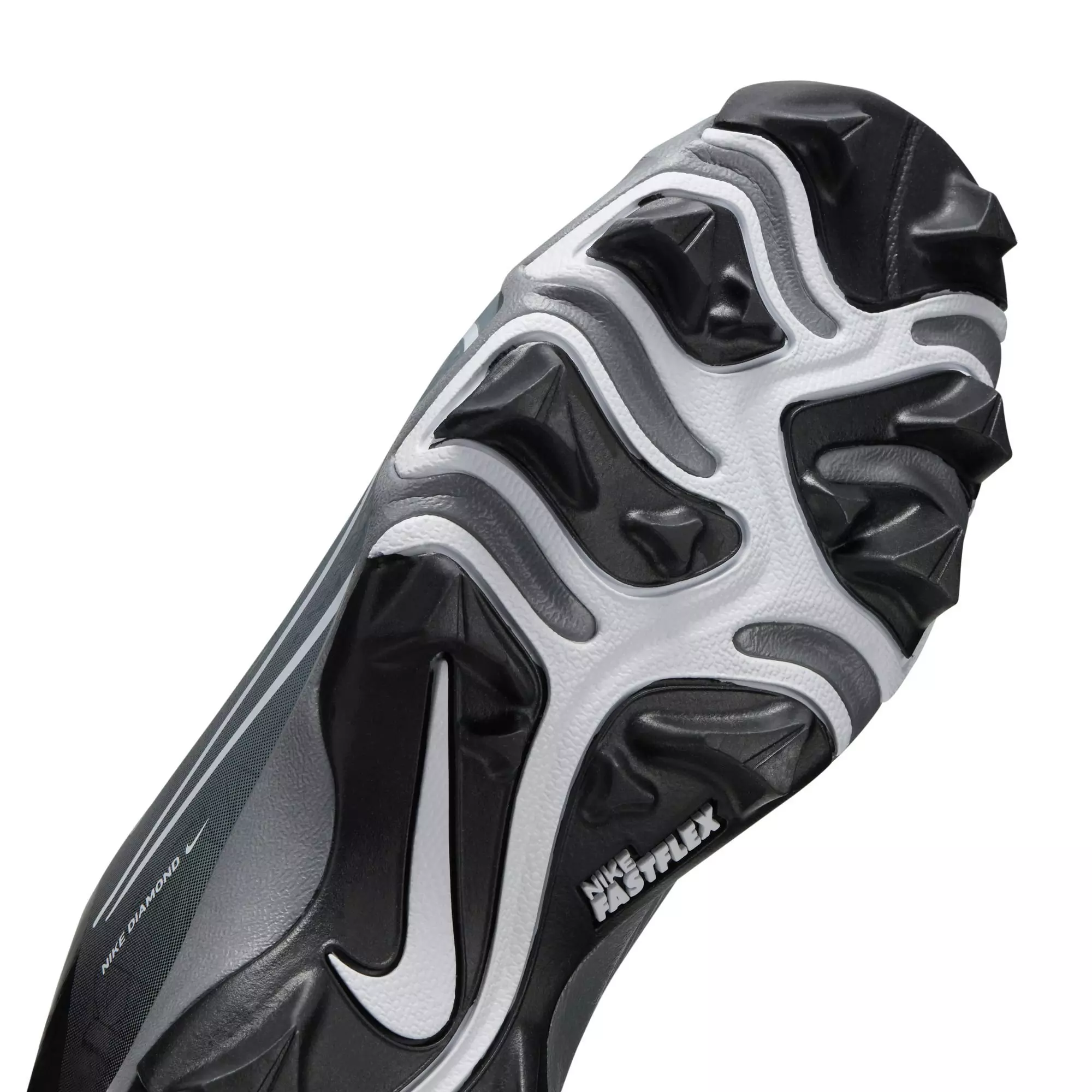 Nike Hyperdiamond 4 Keystone GG "Black/White/Cool Grey/Volt" Grade School Girls' Softball Cleat - BLACK/WHITE