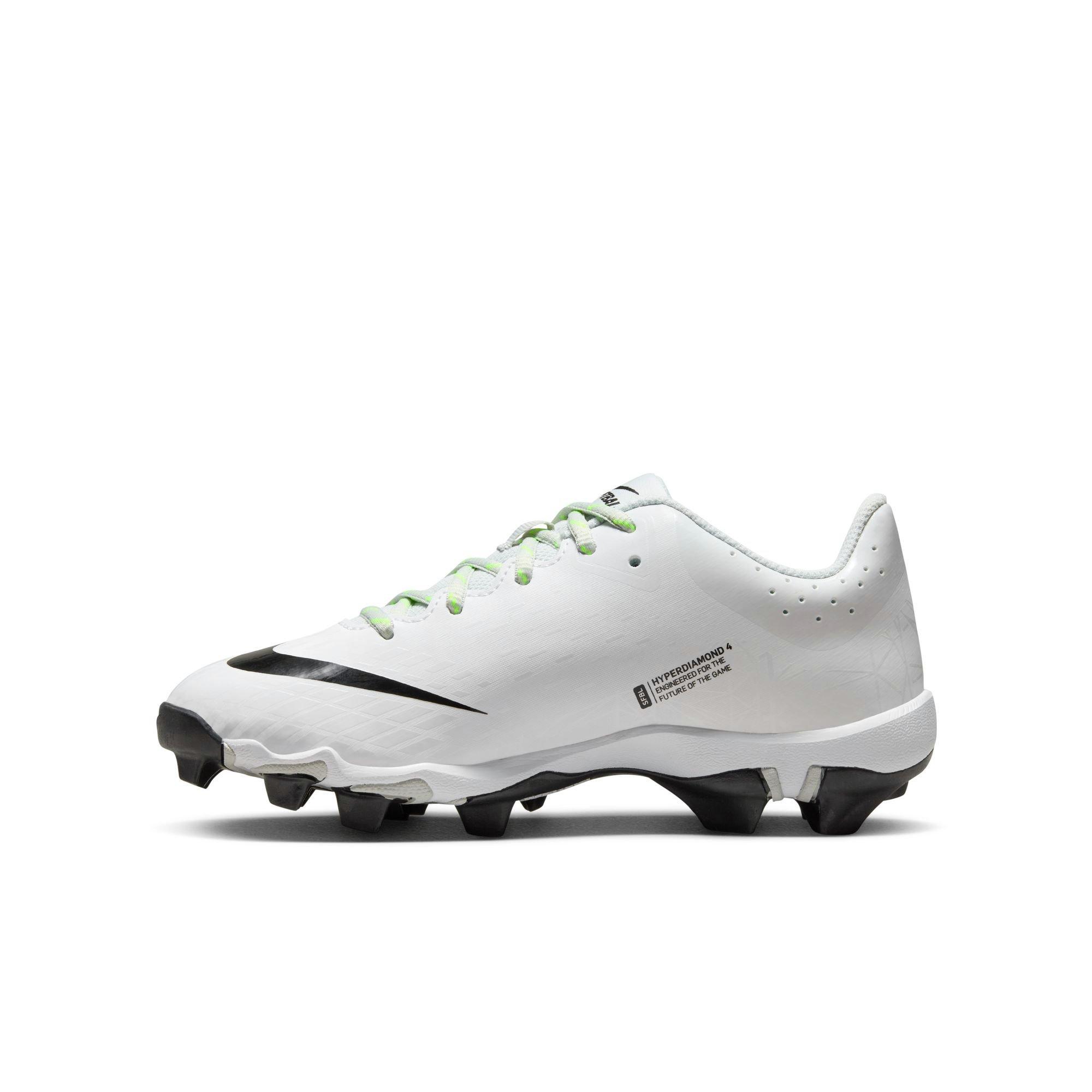 Nike Hyperdiamond 4 Keystone GG  Grade School Girls' "White/Black/Photon Dust/Volt" Softball Cleat