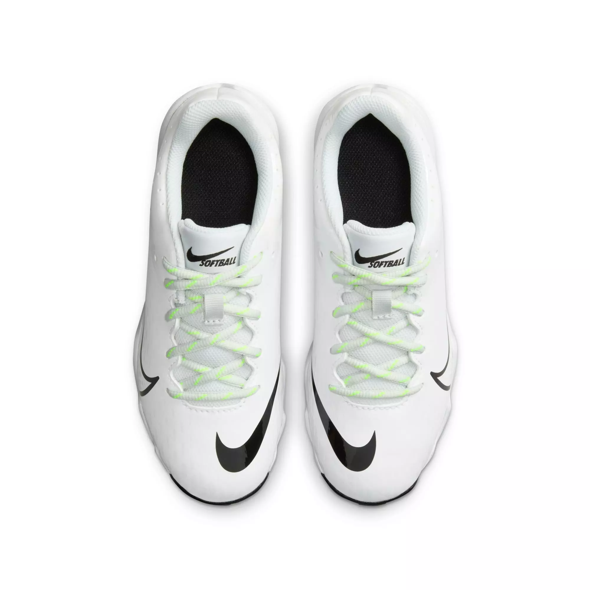 Nike Hyperdiamond 4 Keystone GG "White/Black/Photon Dust/Volt" Grade School Girls' Softball Cleat - WHITE/BLACK