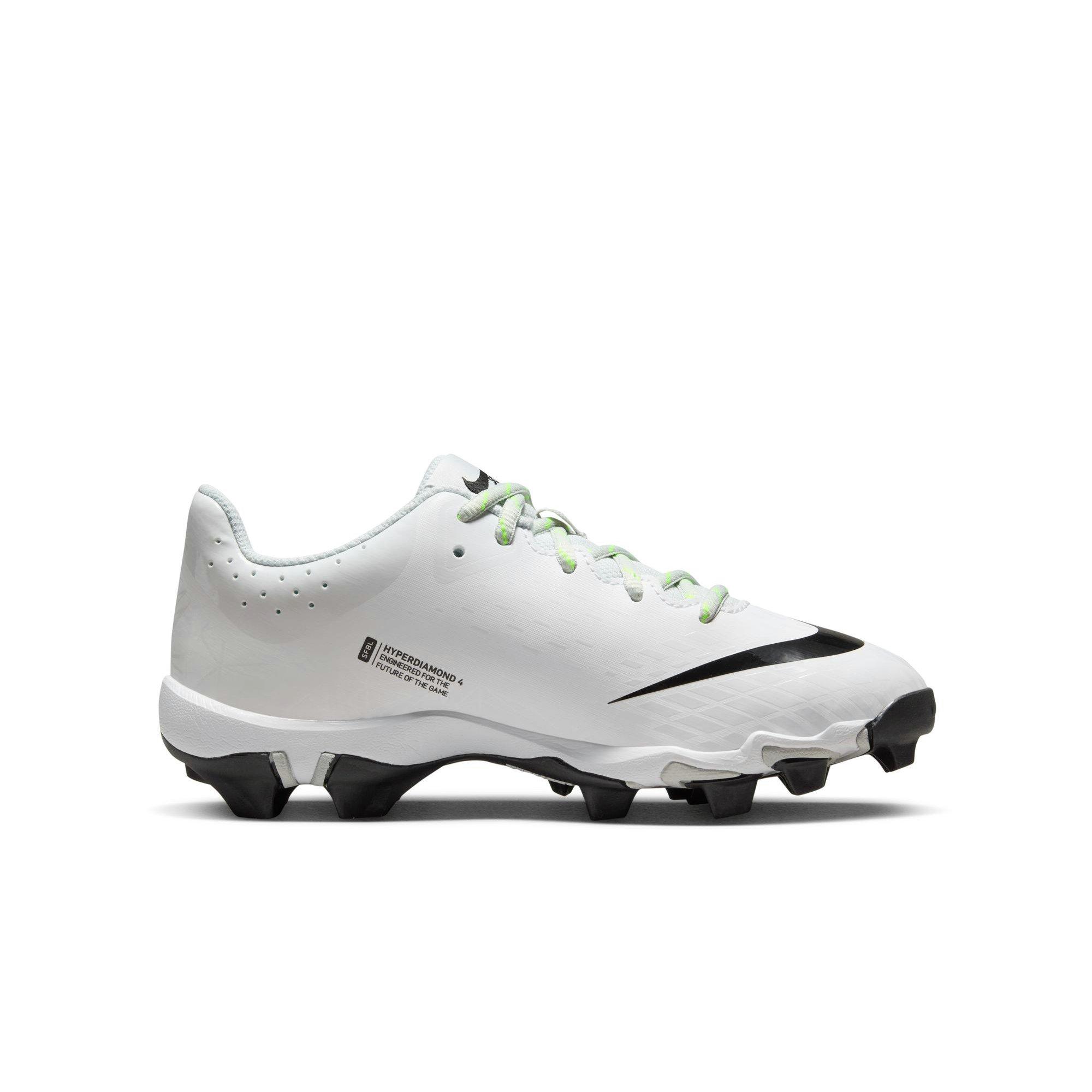 Nike Hyperdiamond 4 Keystone GG  Grade School Girls' "White/Black/Photon Dust/Volt" Softball Cleat