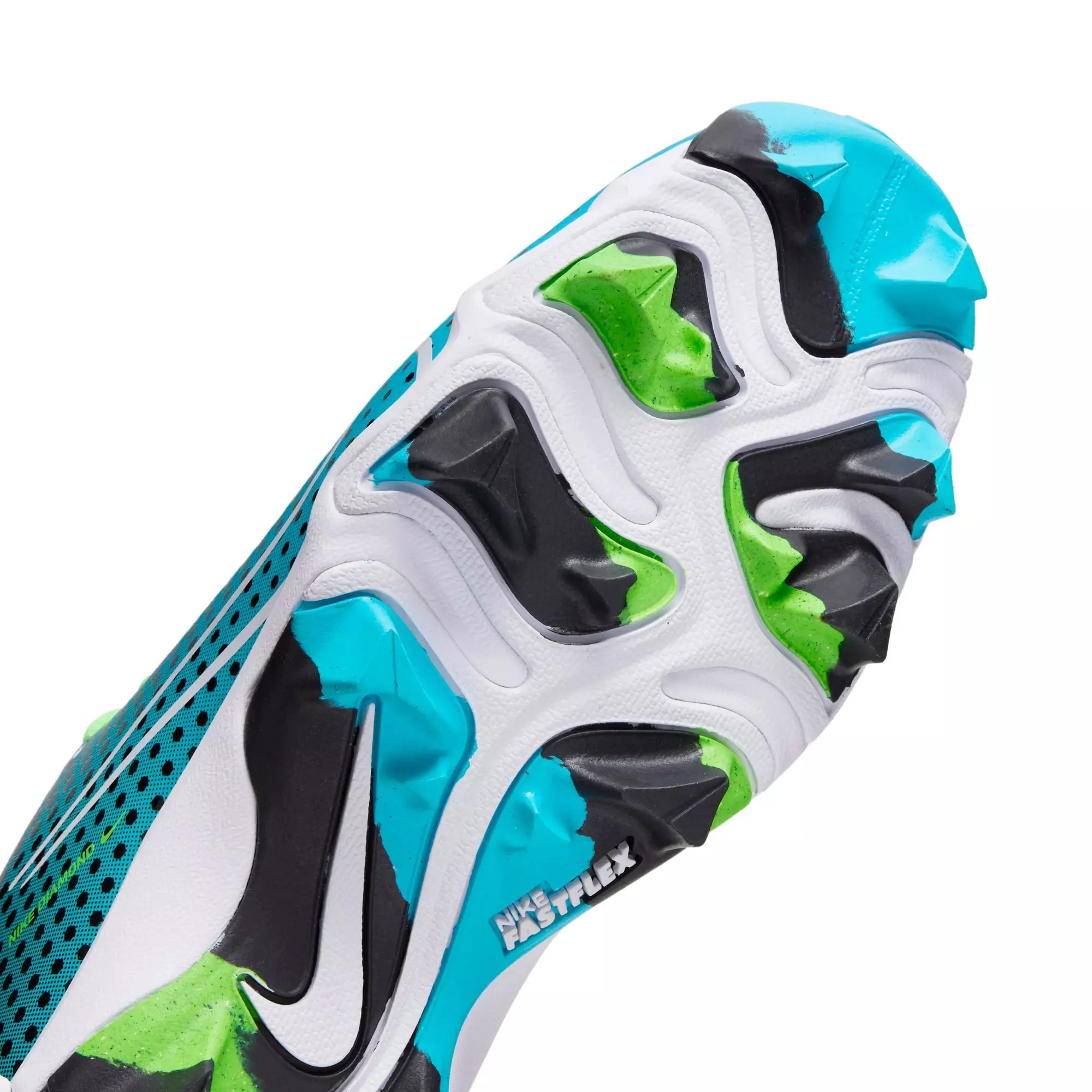Nike Hyperdiamond 4 Keystone GG "Black/White/Baltic Blue/Green" Preschool Girls' Softball Cleat - BLACK/BLUE
