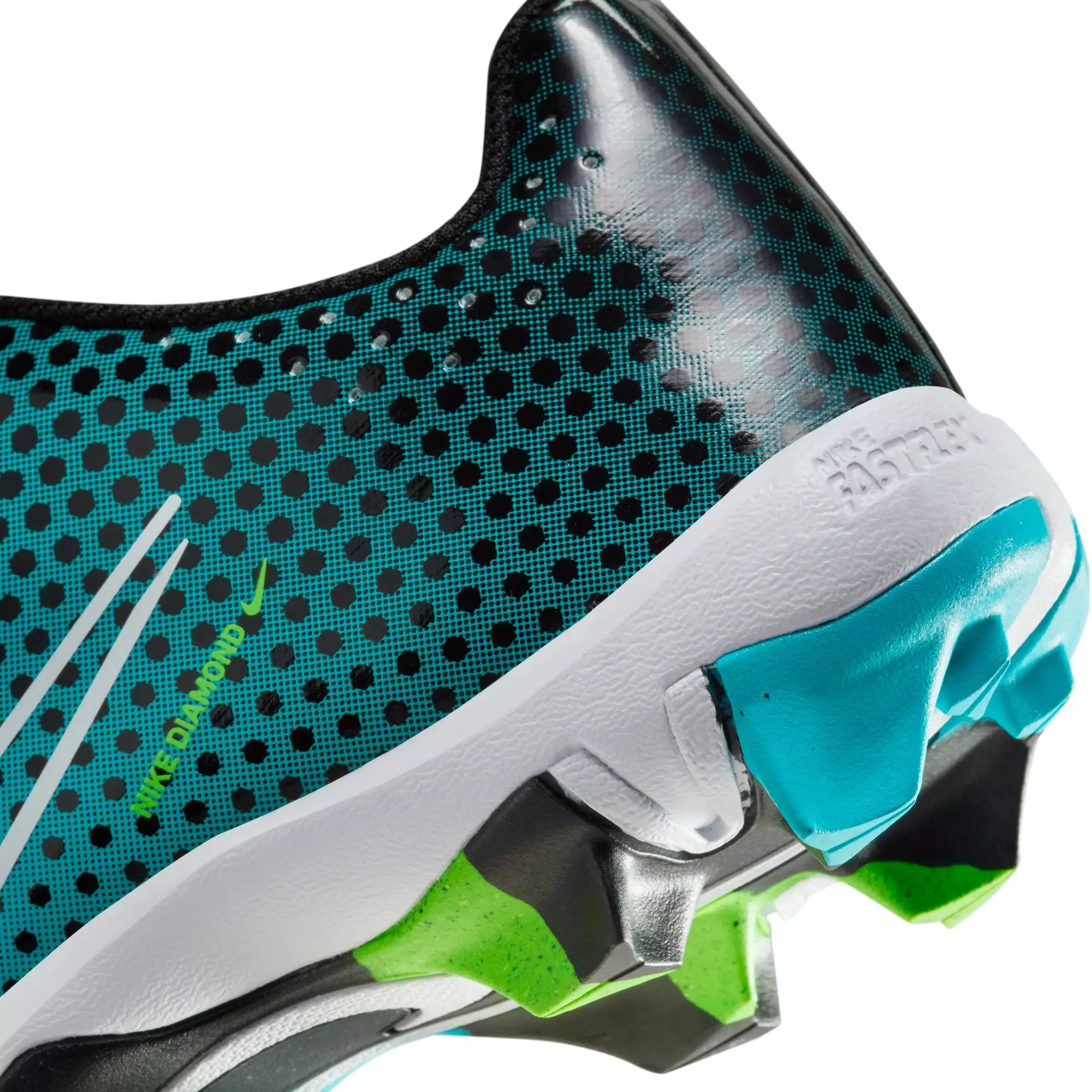 Nike Hyperdiamond 4 Keystone GG "Black/White/Baltic Blue/Green" Preschool Girls' Softball Cleat - BLACK/BLUE