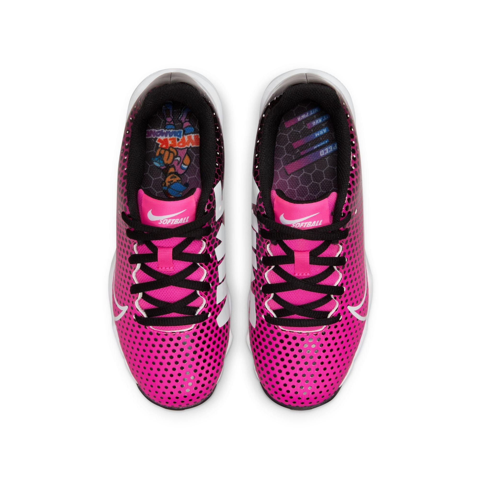 Nike Hyperdiamond 4 Keystone GG  Preschool Girls' "Black/White/Fierce Pink" Softball Cleat