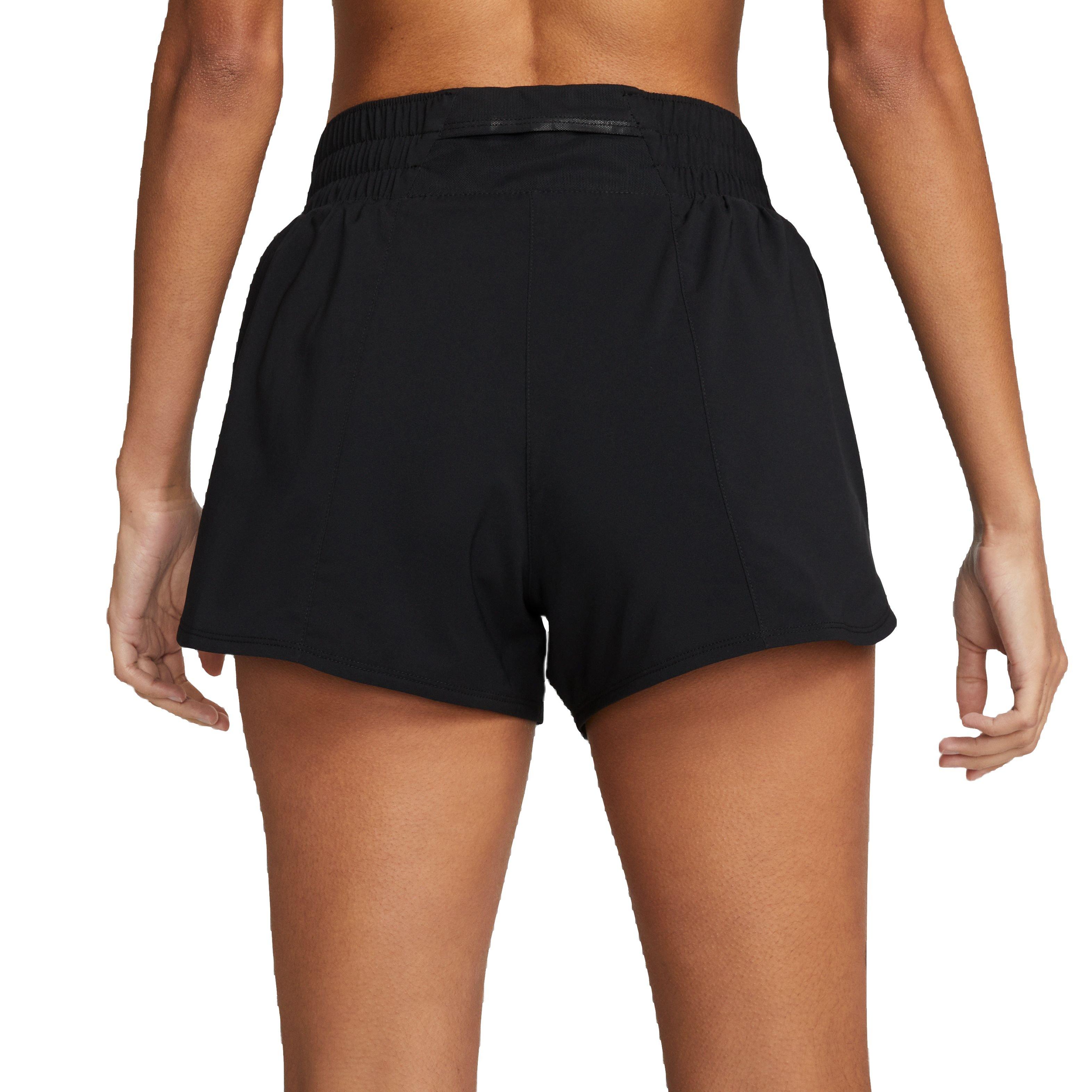 Nike Women's One Dri-FIT Mid-Rise 3" Lightweight Brief-Lined Shorts - Black - BLACK Thumbnail View 2