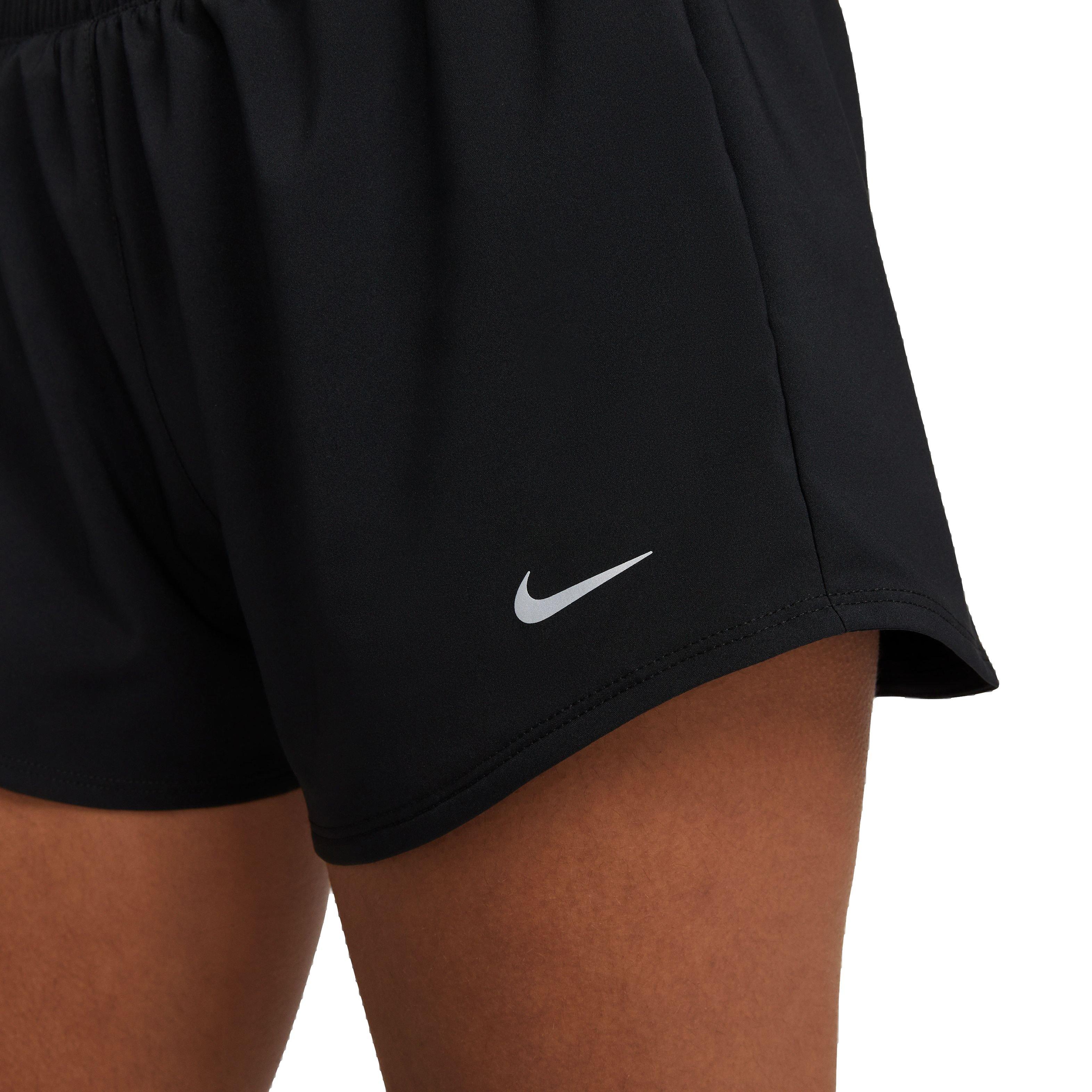 Nike Women's One Dri-FIT Mid-Rise 3" Lightweight Brief-Lined Shorts - Black - BLACK Thumbnail View 5