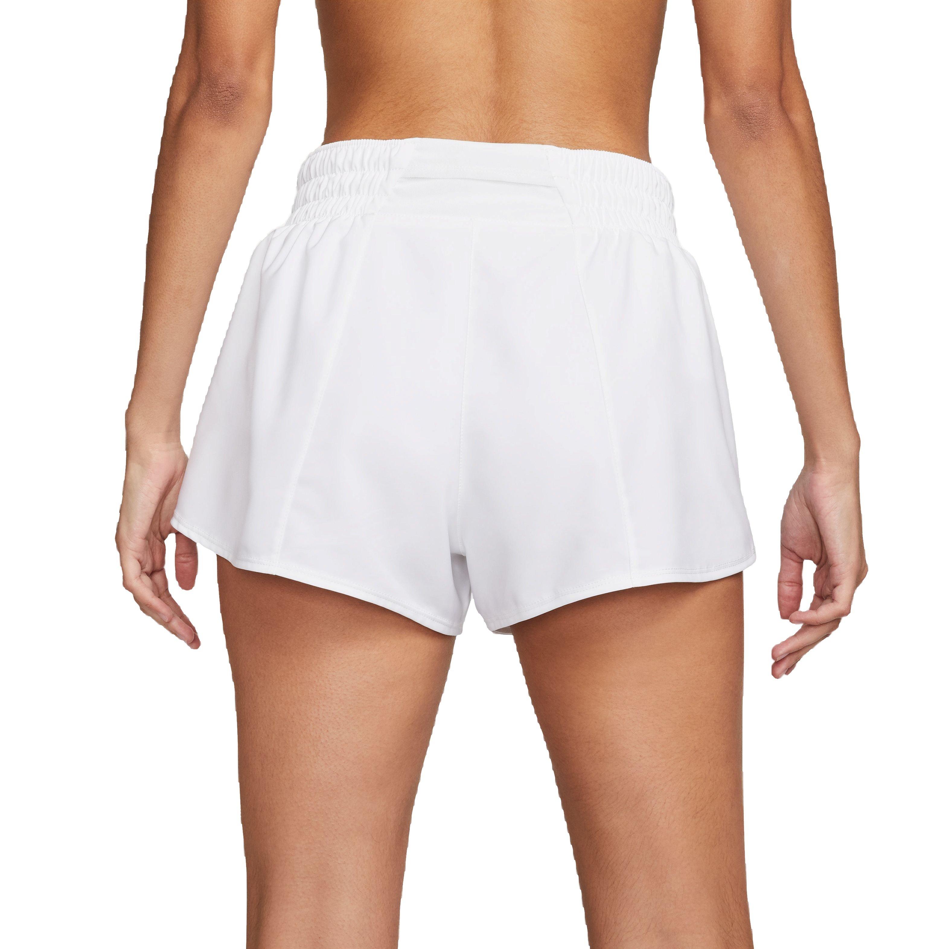 Nike Women's One Dri-FIT Mid-Rise 3" Brief-Line Shorts-White - WHITE Thumbnail View 2