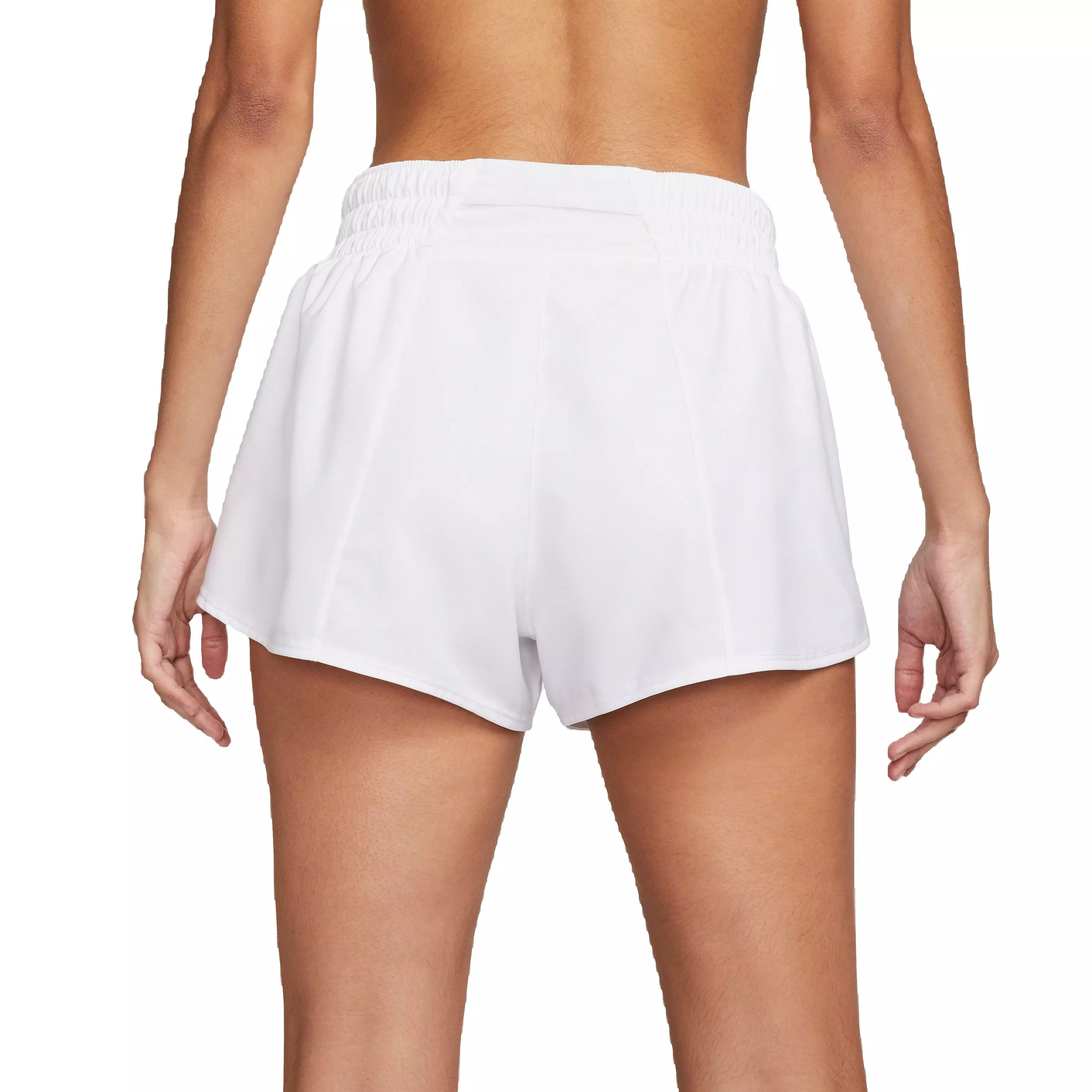 Nike Women's One Dri-FIT Mid-Rise 3" Brief-Line Shorts-White - WHITE