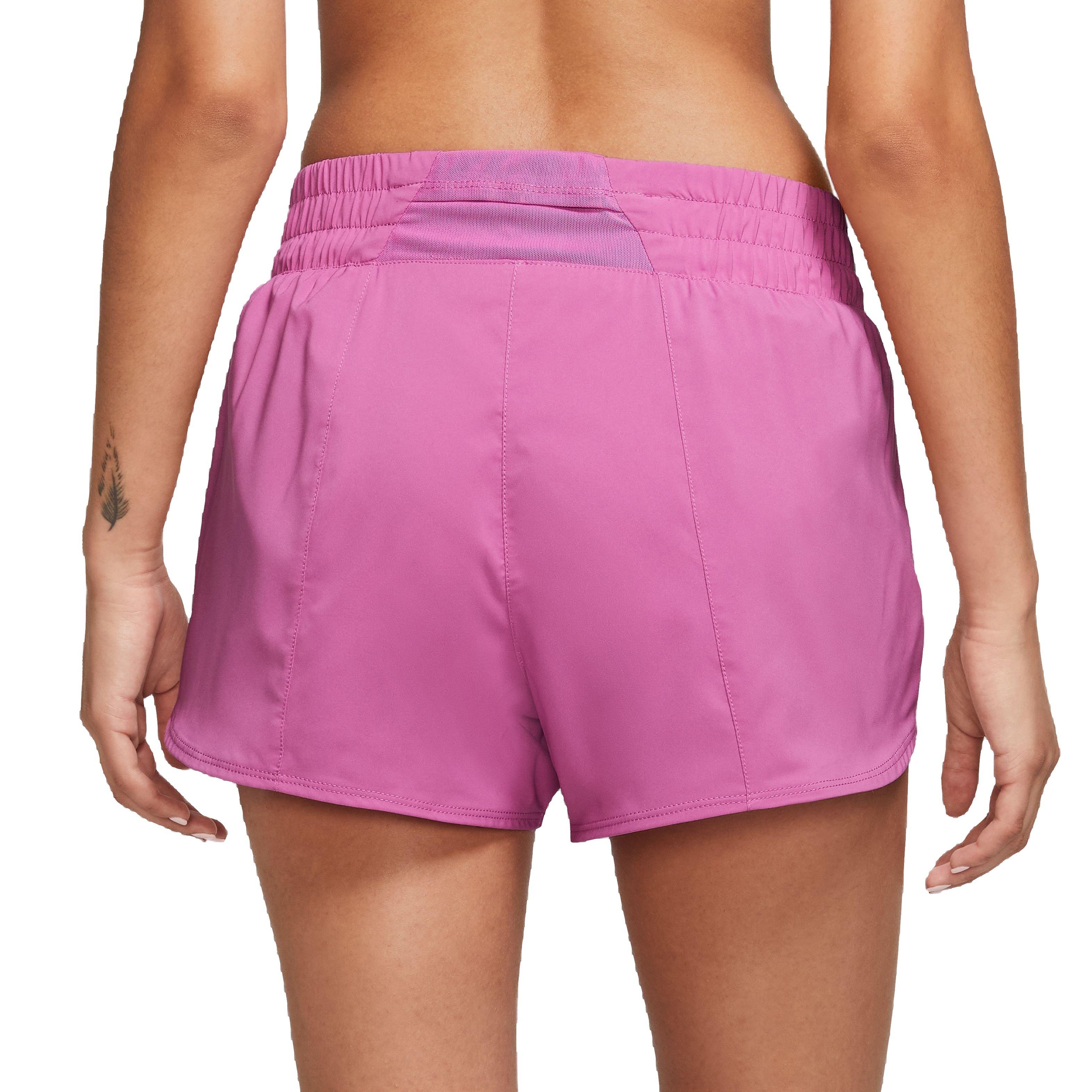 Nike Women's One Dri-FIT Mid-Rise 3" Brief-Line Shorts-Pink - PINK Thumbnail View 2