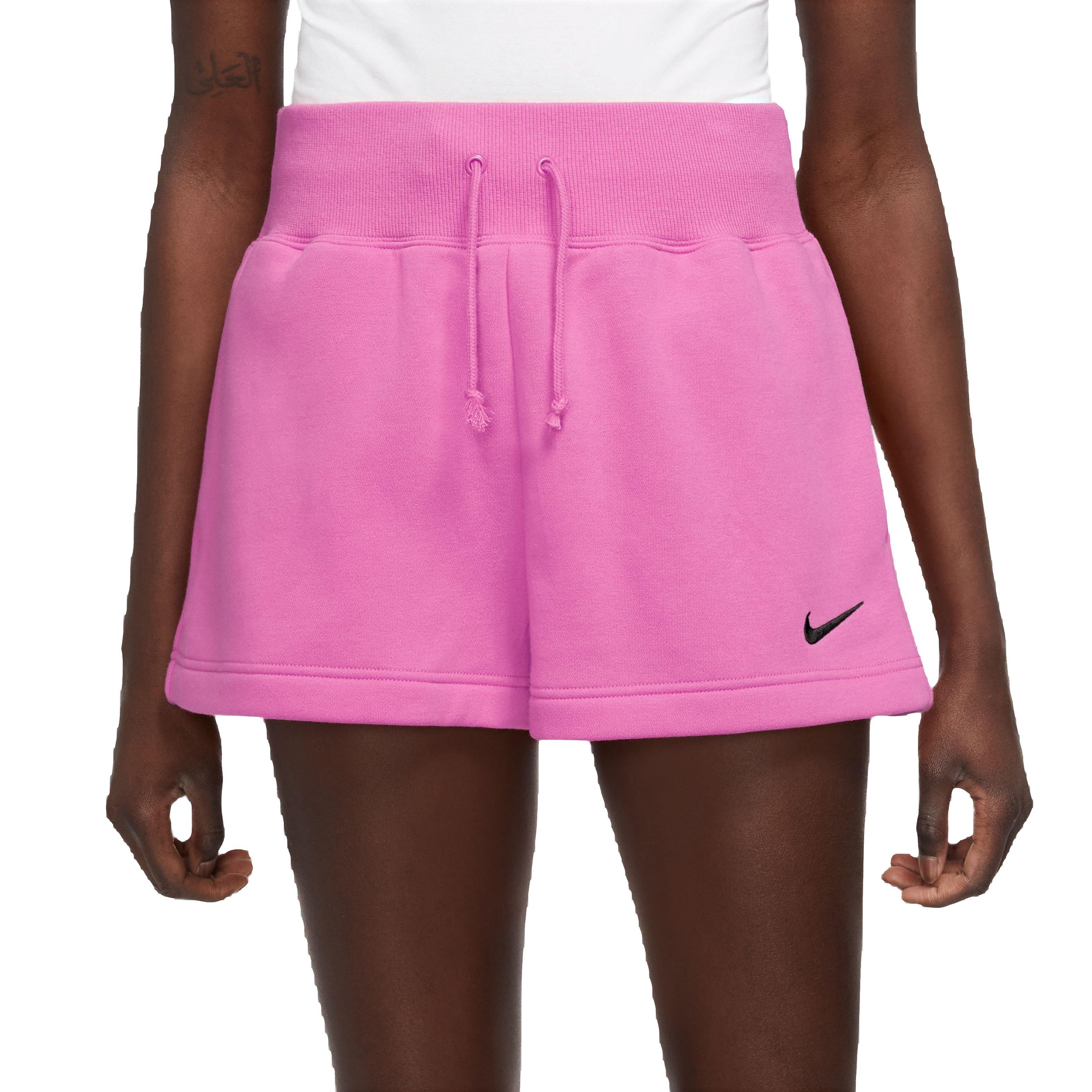 Nike Women's Sportswear Phoenix Fleece High-Waisted Shorts-Pink - PINK Thumbnail View 1