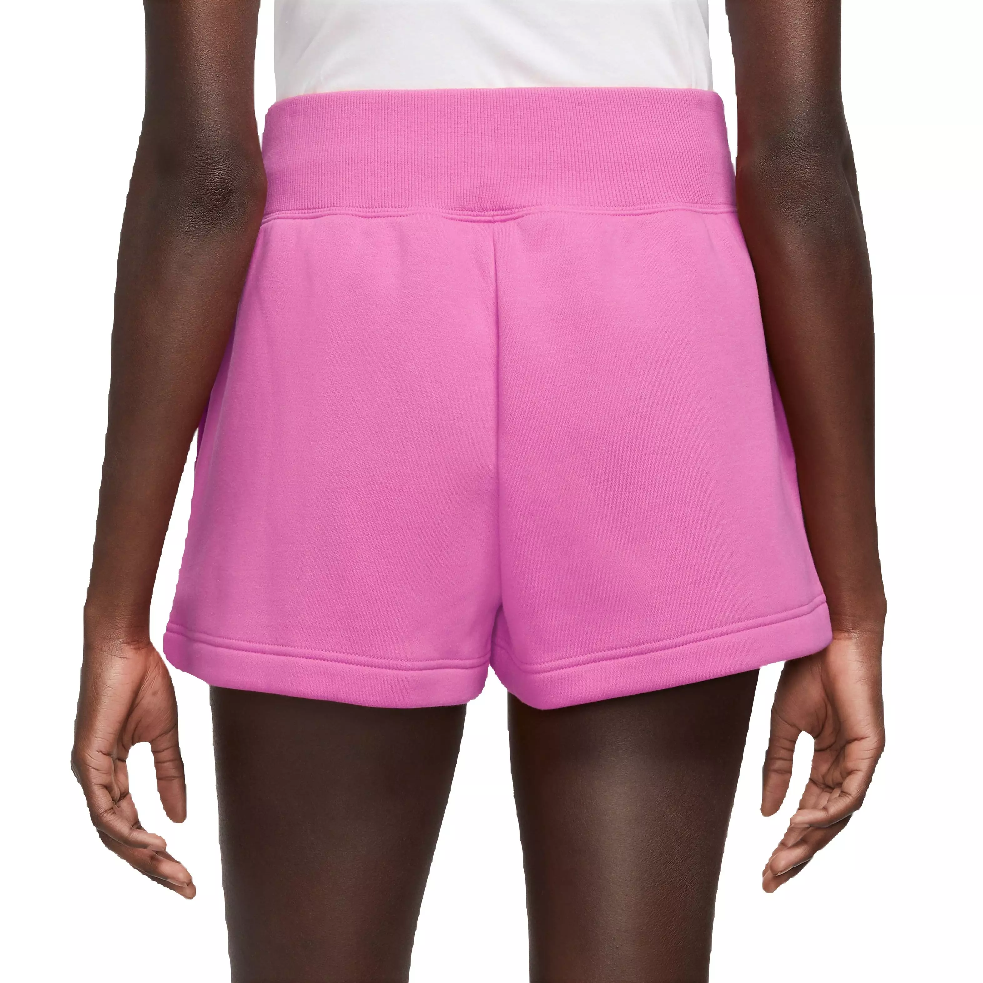 Nike Women's Sportswear Phoenix Fleece High-Waisted Shorts-Pink - PINK