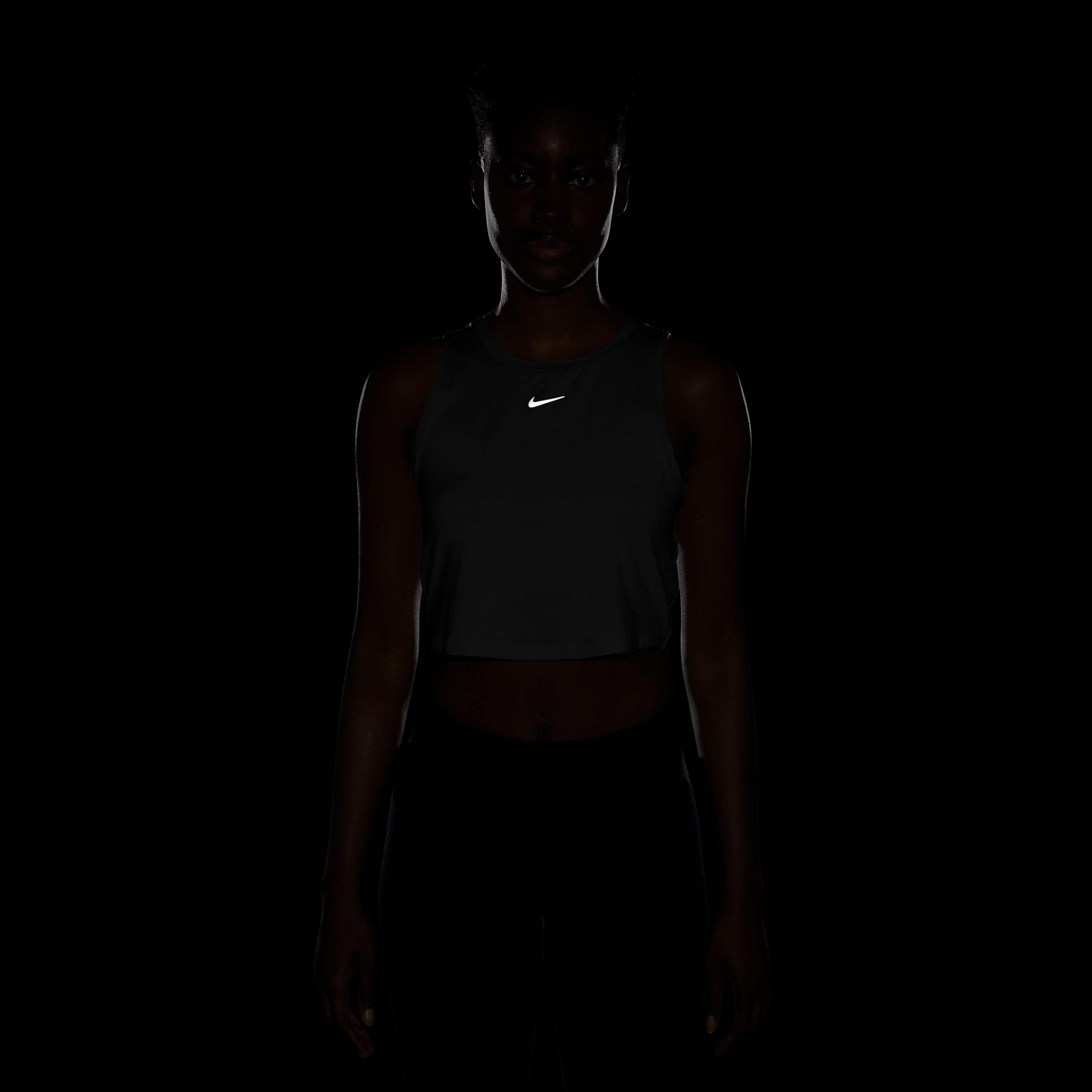 Nike Women's One Classic Crop Tank - White - WHITE Thumbnail View 4