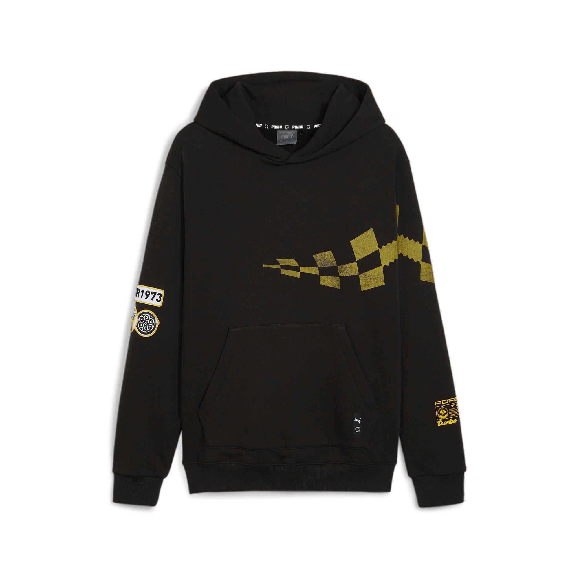 PUMA Men's Porsche Legacy Sweat Pullover Hoodie - BLACK Thumbnail View 1