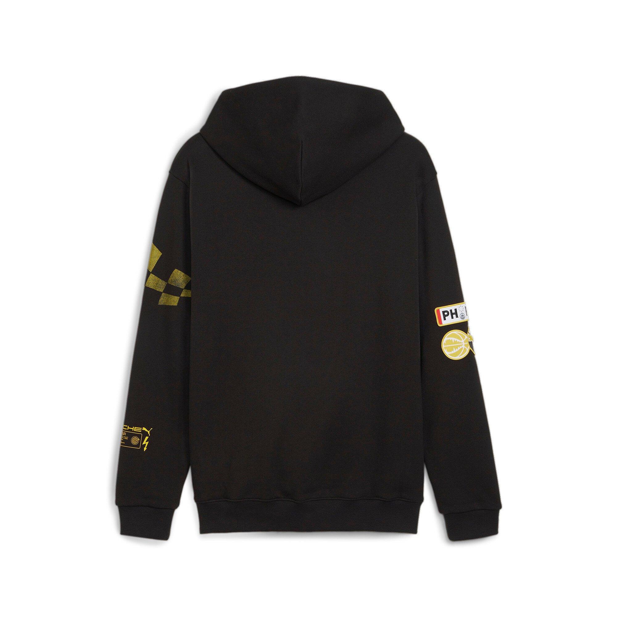 PUMA Men's Porsche Legacy Sweat Pullover Hoodie - BLACK Thumbnail View 2