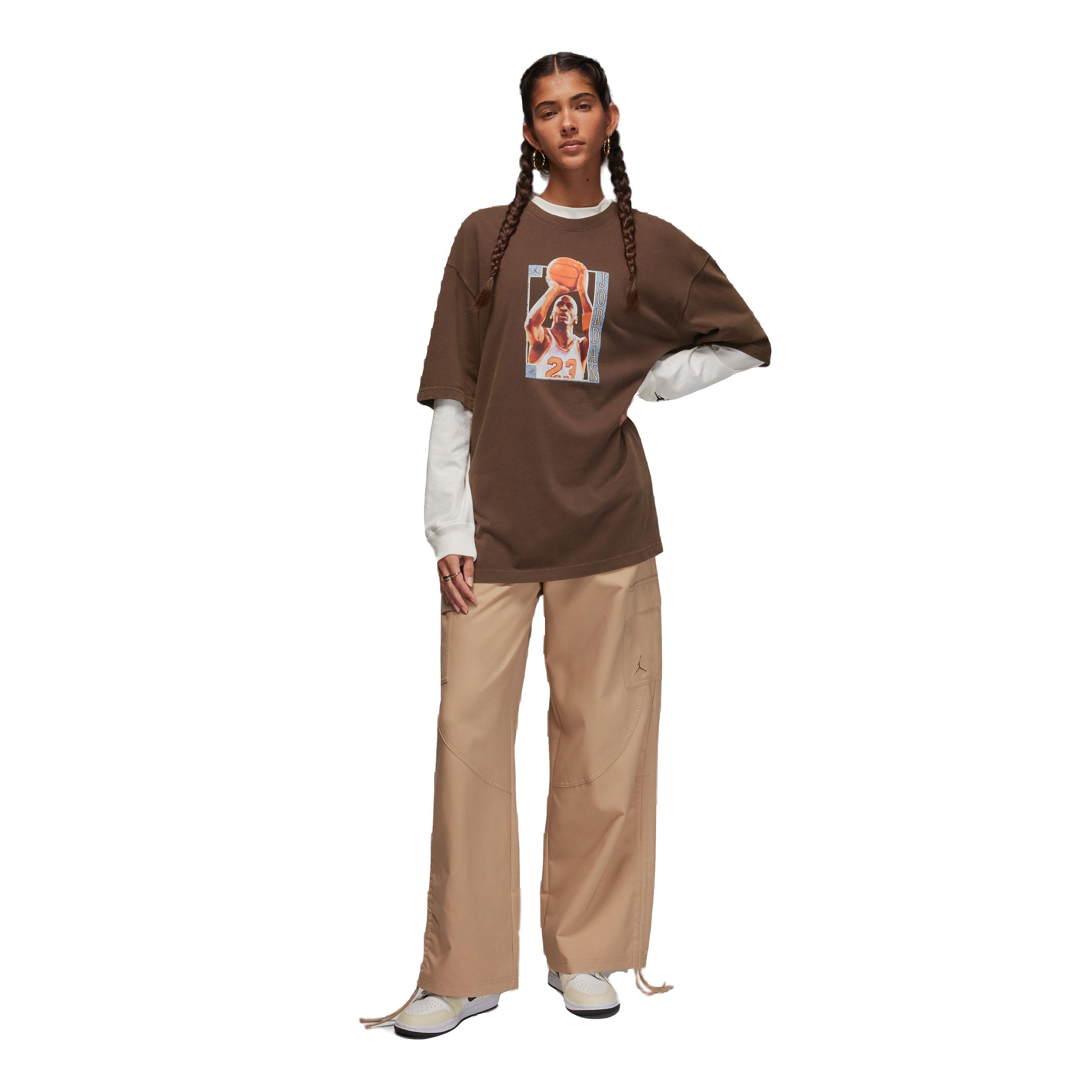 Jordan Women's Oversized Graphic Tee - Brown - BROWN Thumbnail View 5