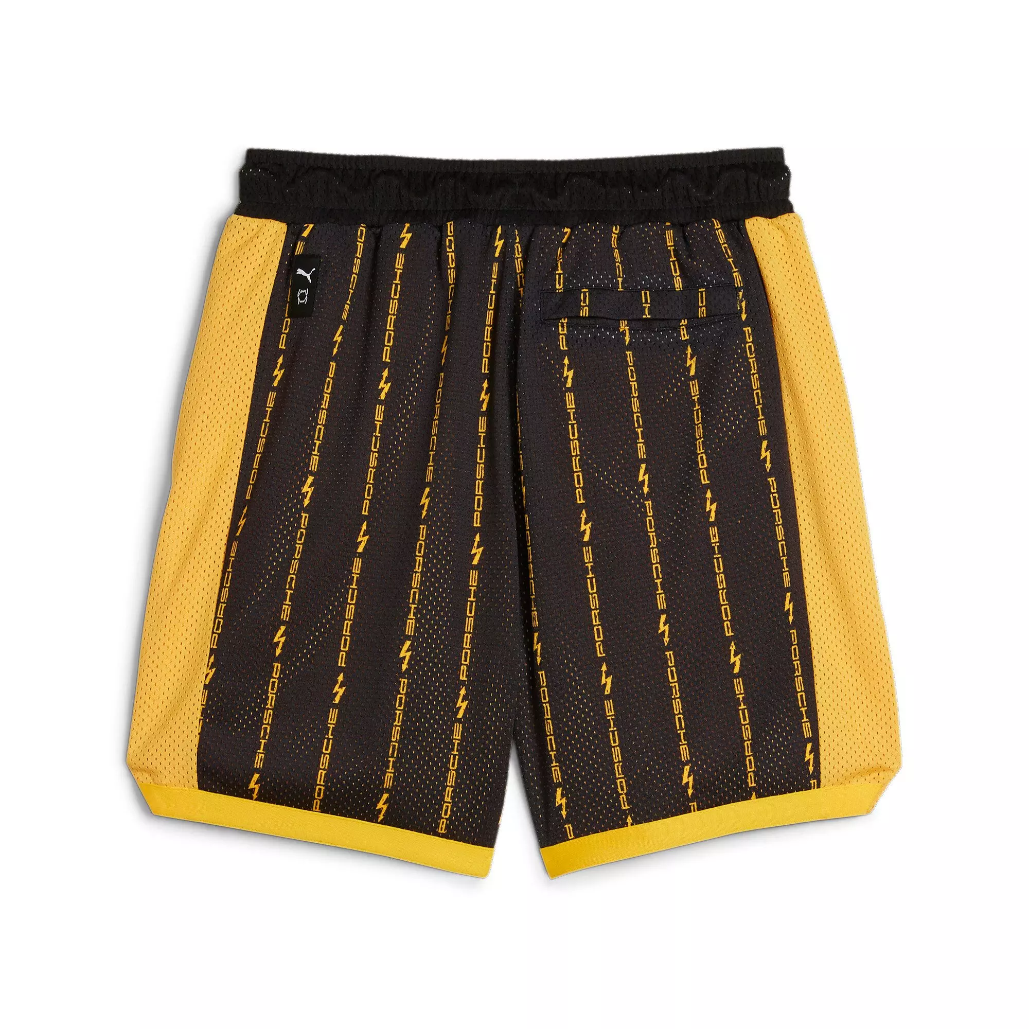 PUMA Men's Porsche Legacy Shorts-Black/Yellow - BLACK/YELLOW