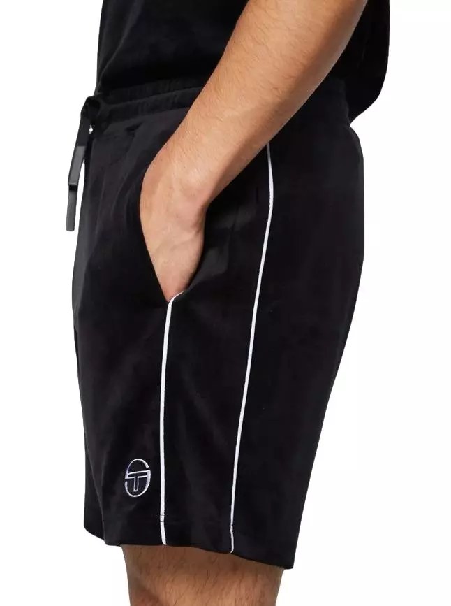 Sergio Tacchini Men's Lioni Velour Shorts - BLACK