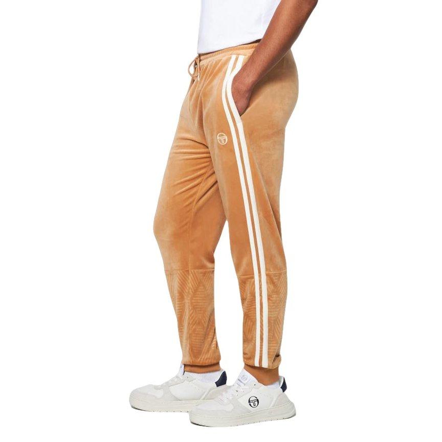 Sergio Tacchini Men's Debossed Damarindo Velour Track Pants - Tangerine - TAN