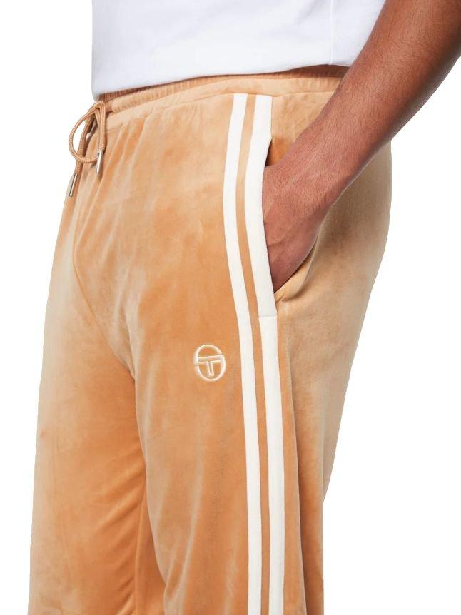 Sergio Tacchini Debossed Damarindo Velour Men's Tangerine Track Pants