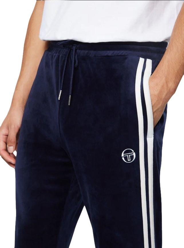 Sergio Tacchini Debossed Damarindo Velour Men's Black Track Pants