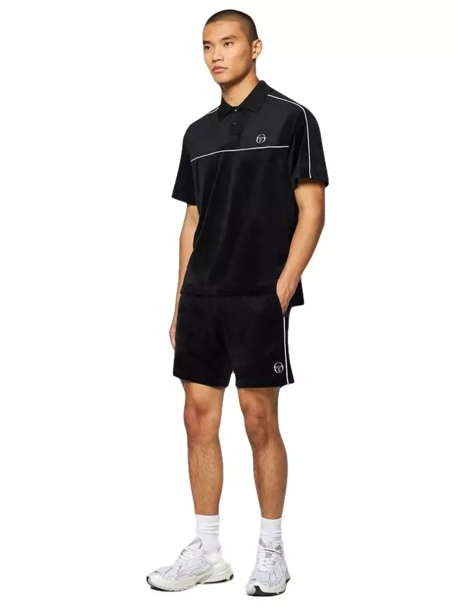 Sergio Tacchini Men's Lioni Velour Polo - BLACK