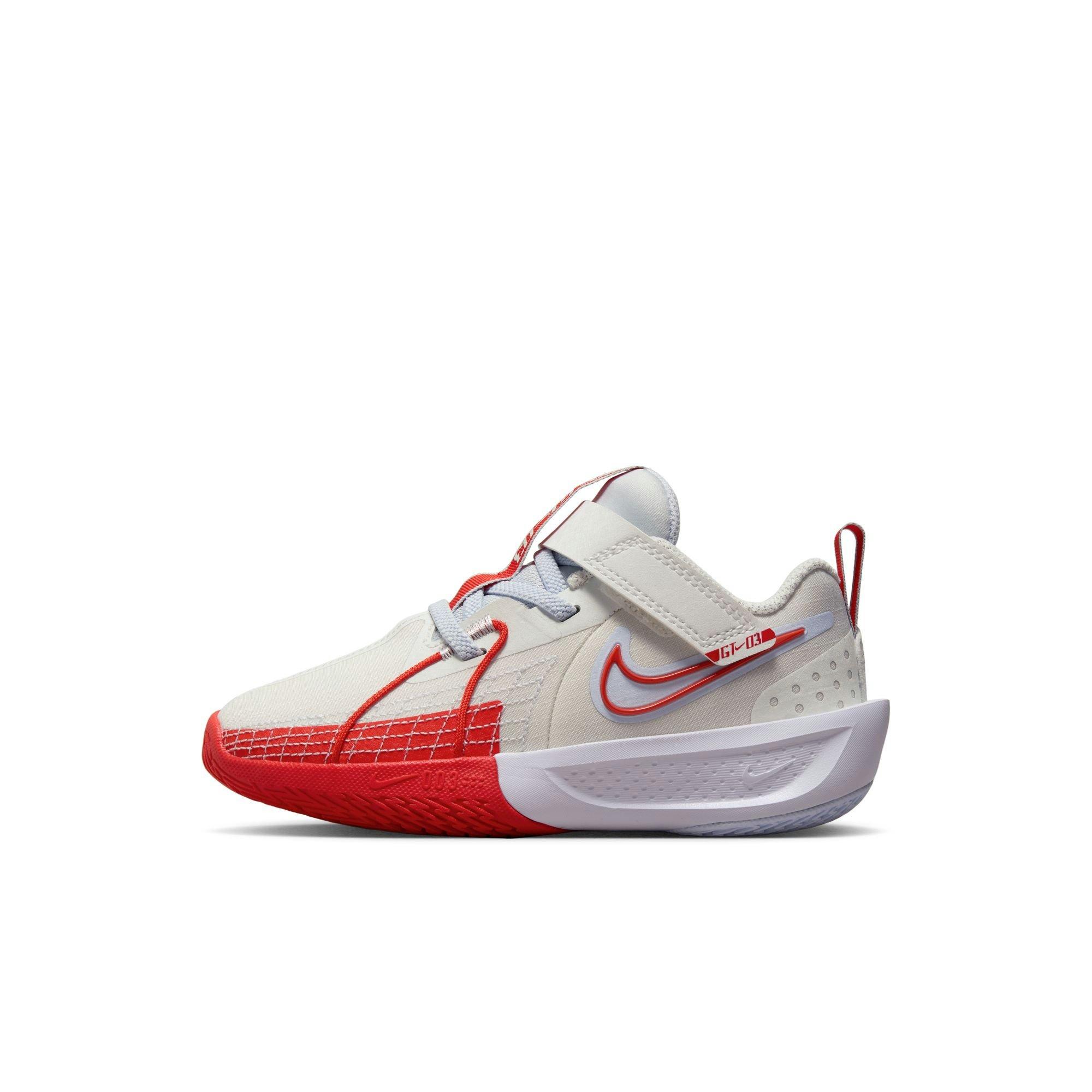 Nike G.T. Cut 3 "Summit White/Picante Red" Preschool Kids' Basketball Shoe - SUMMIT WHITE/PICANTE RED/FOOTBALL GREY Thumbnail View 6