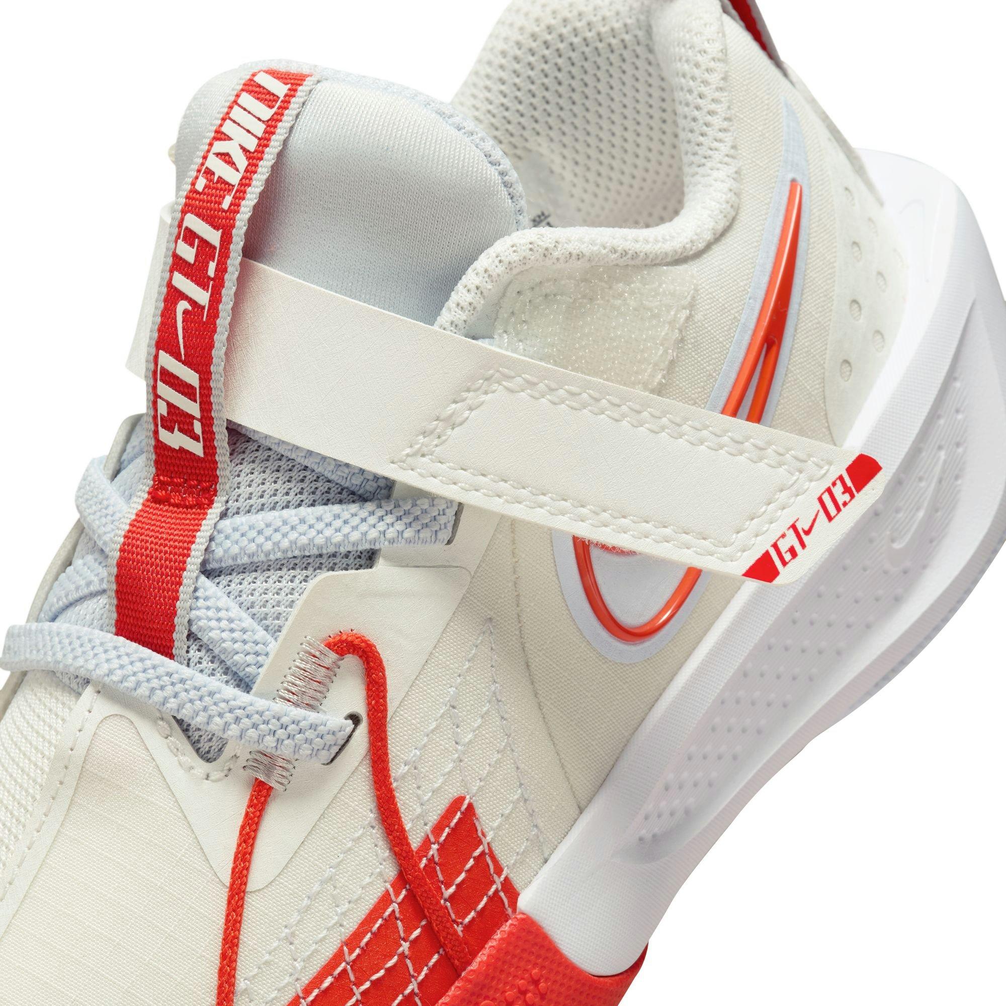 Nike G.T. Cut 3 "Summit White/Picante Red" Preschool Kids' Basketball Shoe - SUMMIT WHITE/PICANTE RED/FOOTBALL GREY Thumbnail View 4