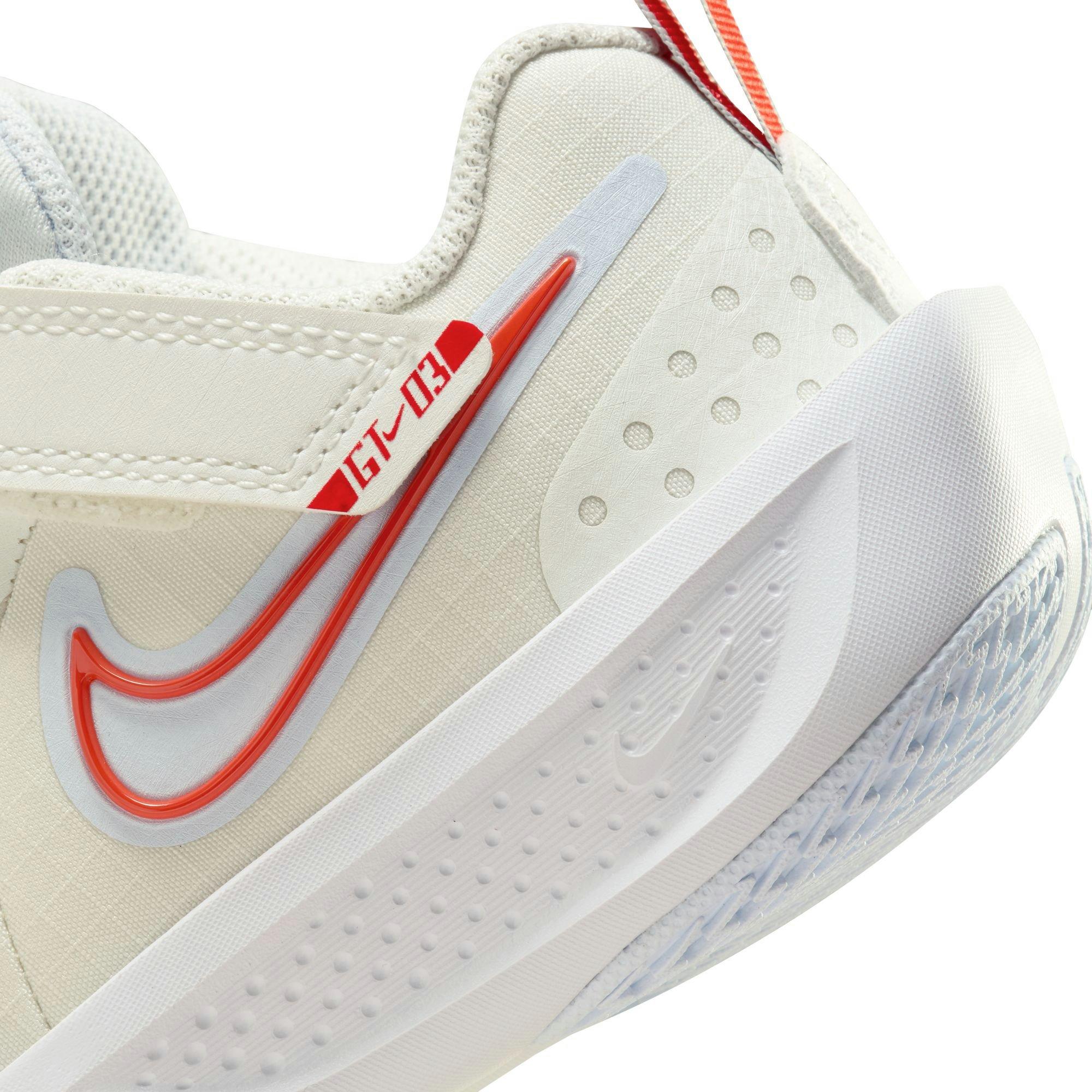 Nike G.T. Cut 3 "Summit White/Picante Red" Preschool Kids' Basketball Shoe - SUMMIT WHITE/PICANTE RED/FOOTBALL GREY Thumbnail View 5