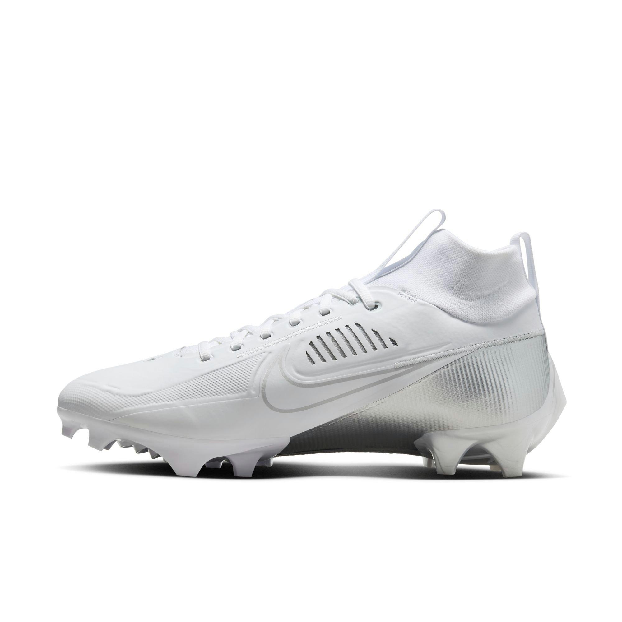 Nike Vapor Edge Pro 360 2 "White/Metallic Silver" Men's Football Cleat - WHITE/SILVER Thumbnail View 4