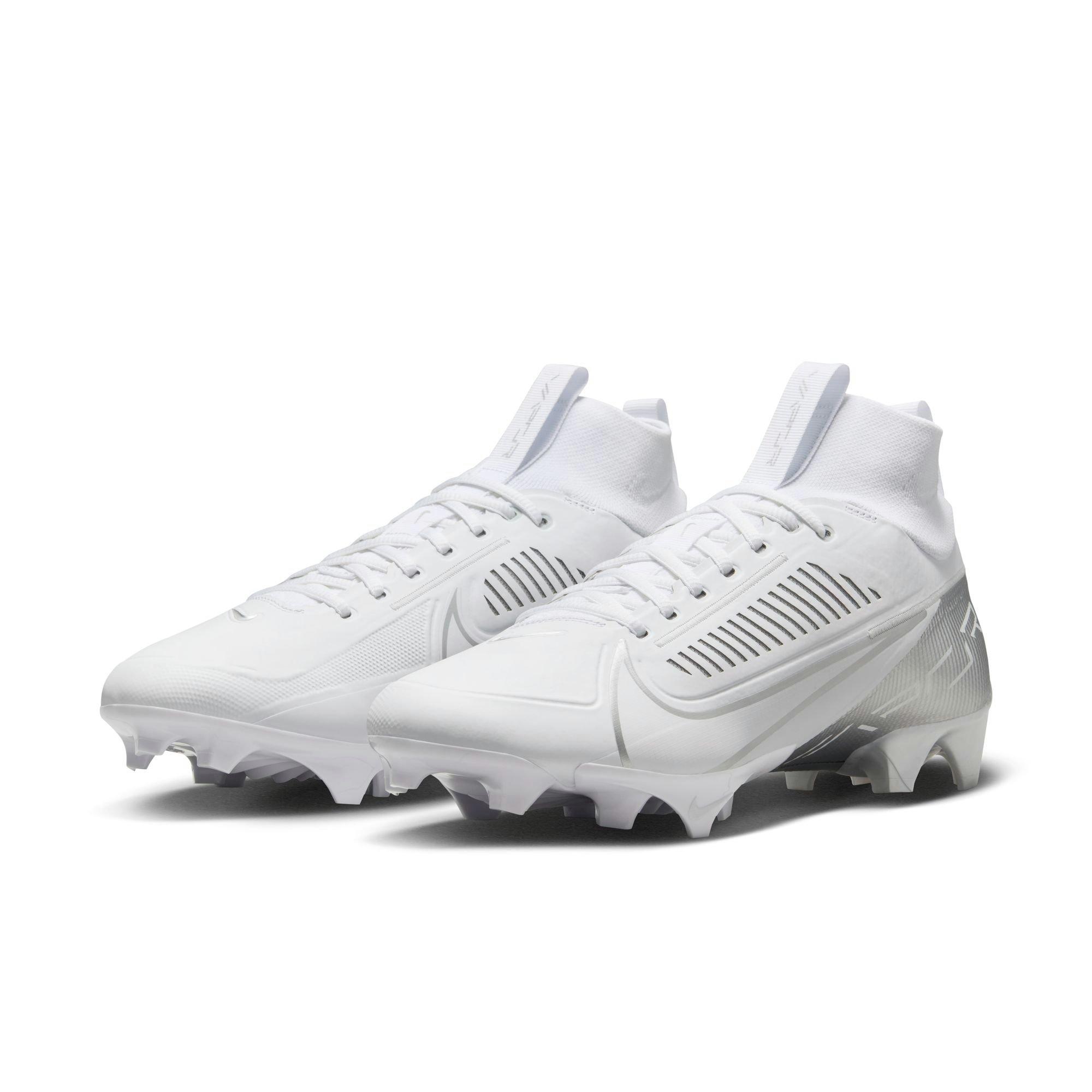 Nike Vapor Edge Pro 360 2 "White/Metallic Silver" Men's Football Cleat - WHITE/SILVER Thumbnail View 5