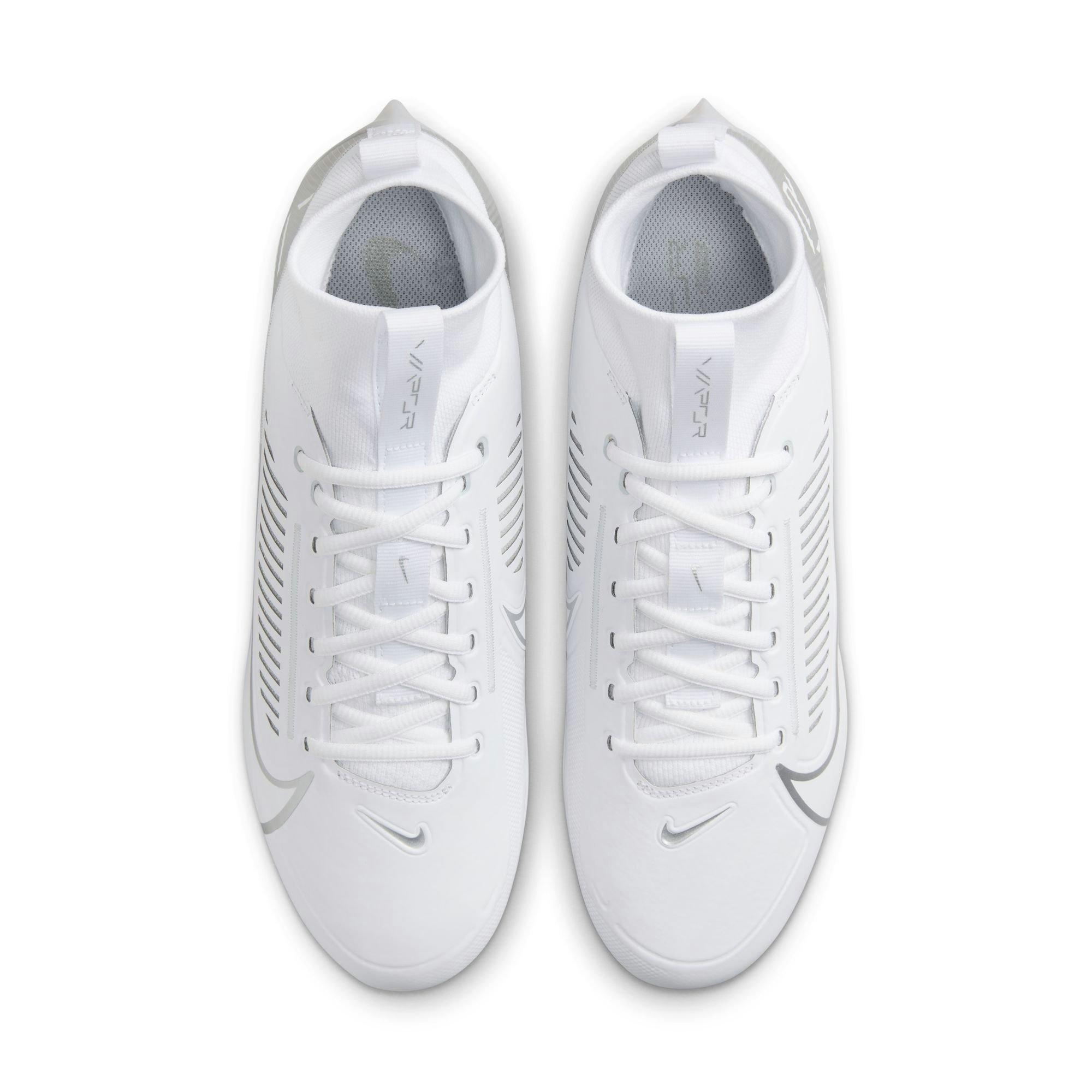 Nike Vapor Edge Pro 360 2 "White/Metallic Silver" Men's Football Cleat - WHITE/SILVER Thumbnail View 7