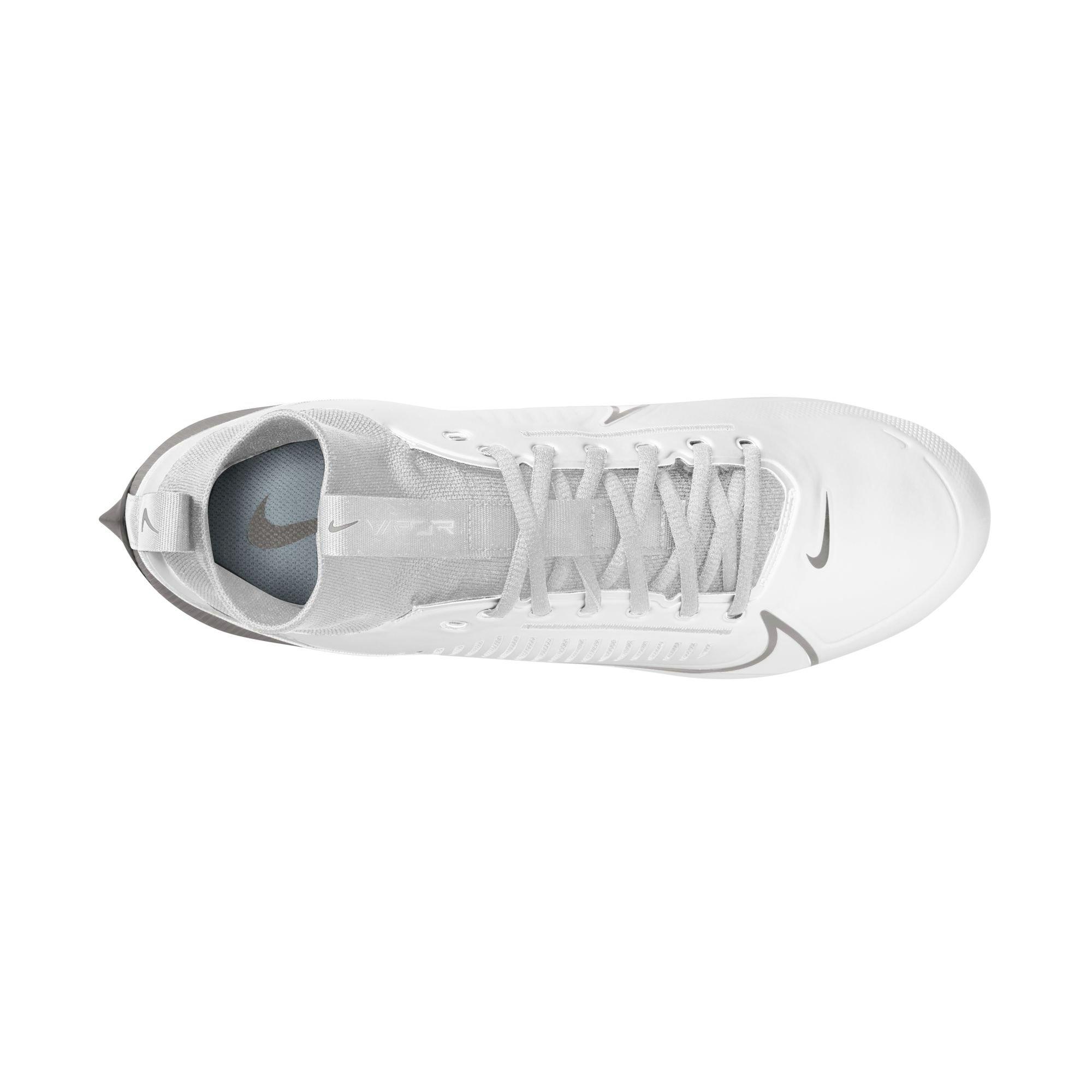 Nike Vapor Edge Pro 360 2 "White/Metallic Silver" Men's Football Cleat - WHITE/SILVER Thumbnail View 8