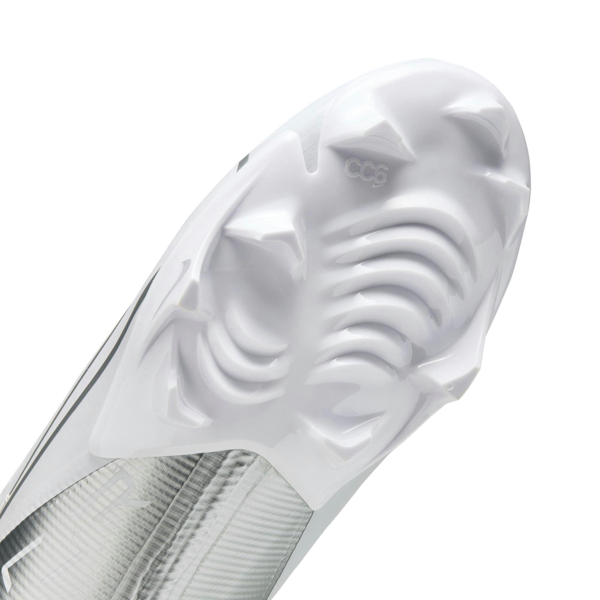 Nike Vapor Edge Pro 360 2 "White/Metallic Silver" Men's Football Cleat - WHITE/SILVER Thumbnail View 9