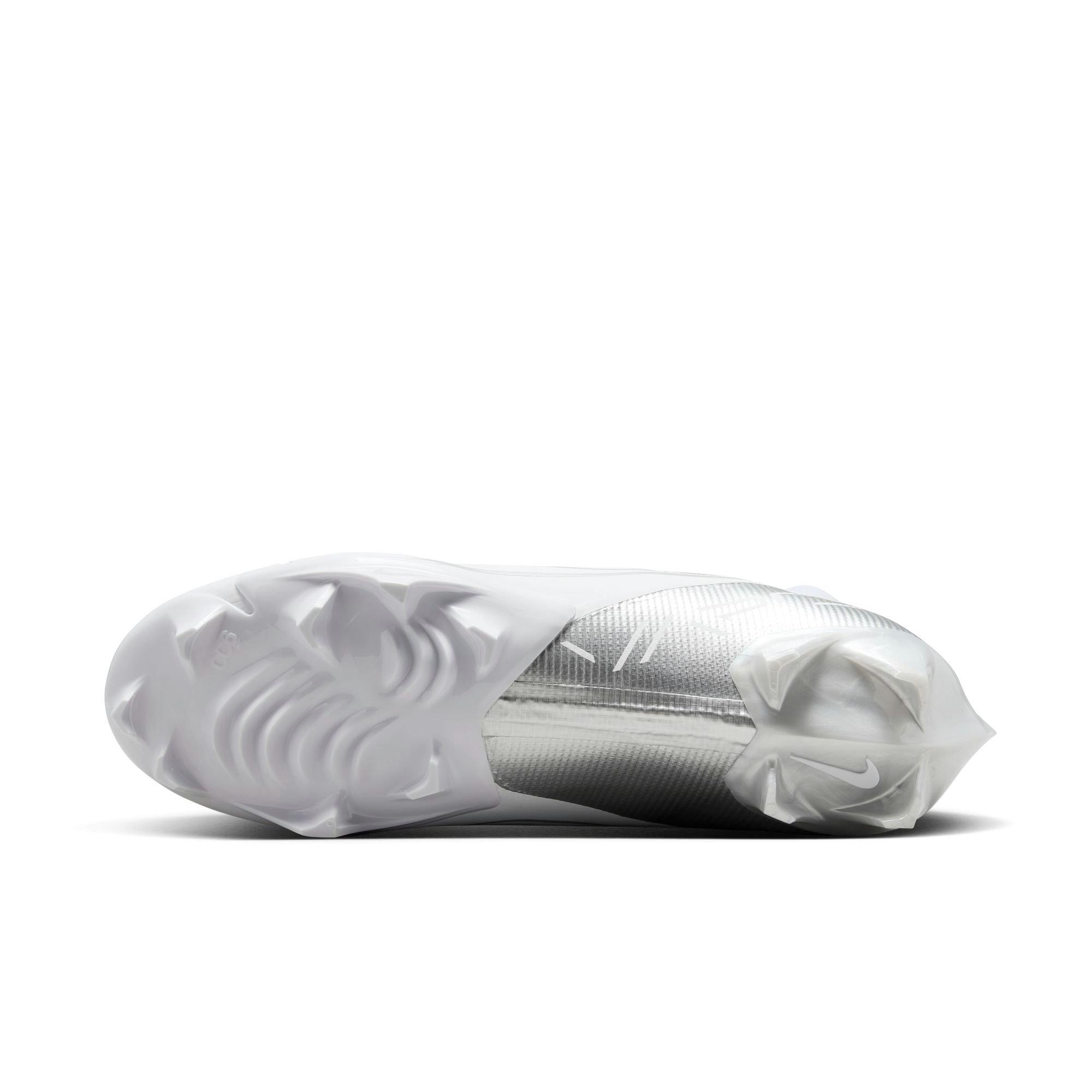 Nike Vapor Edge Pro 360 2 "White/Metallic Silver" Men's Football Cleat - WHITE/SILVER Thumbnail View 10