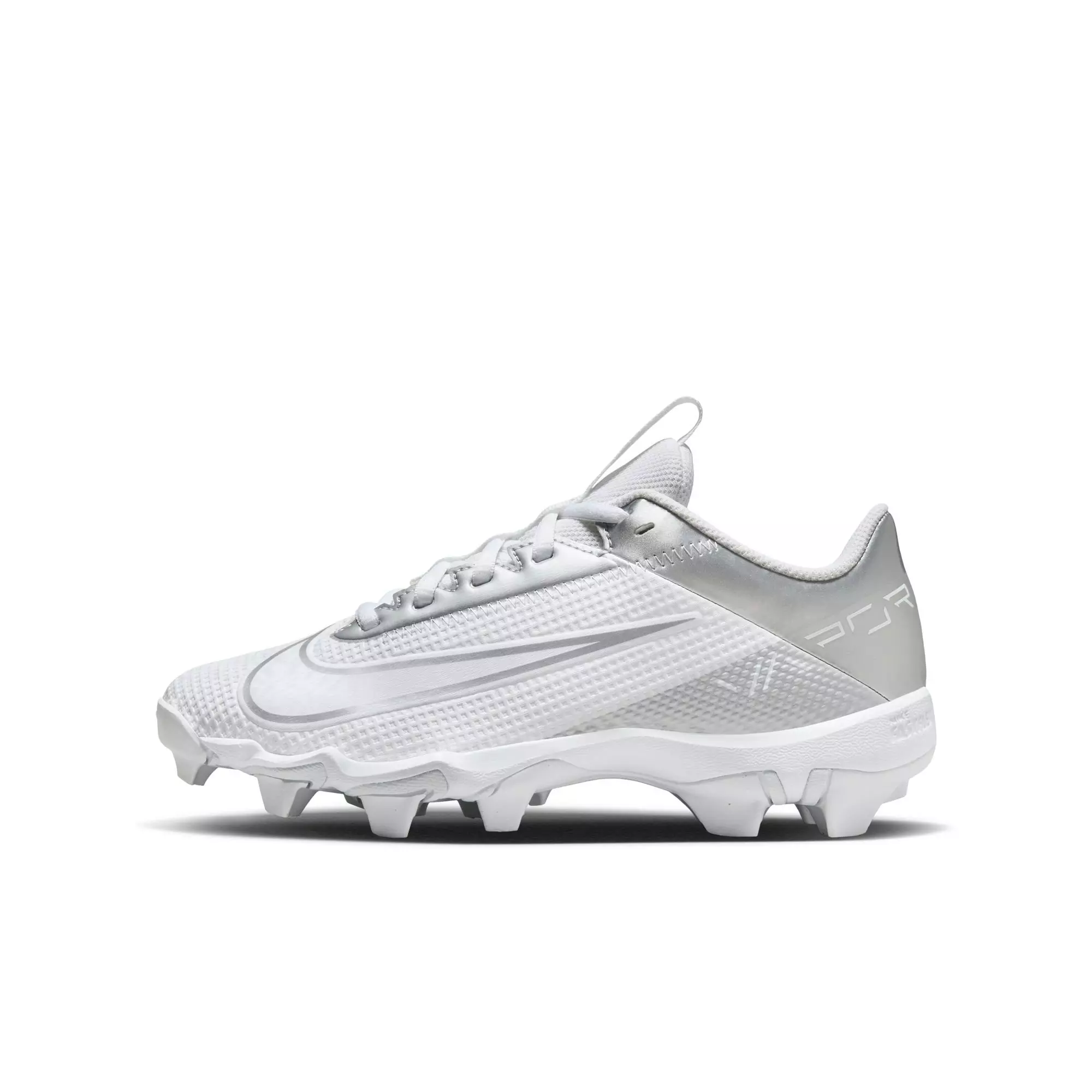 Nike Vapor Edge Shark 2 "White/Metallic Silver" Grade School Boys' Football Cleat - WHITE/SILVER