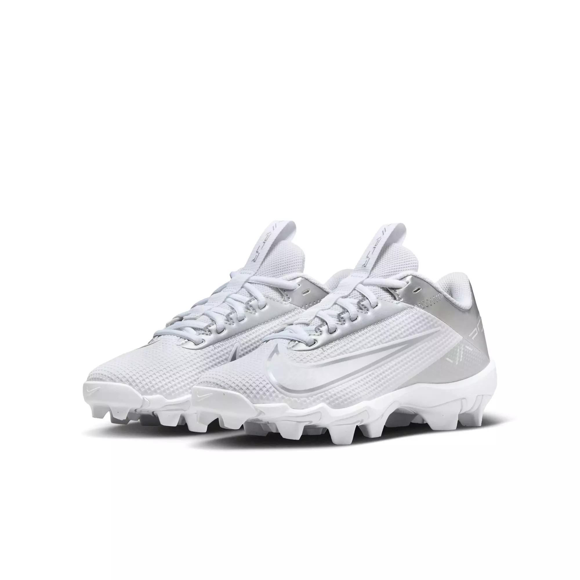 Nike Vapor Edge Shark 2 "White/Metallic Silver" Grade School Boys' Football Cleat - WHITE/SILVER