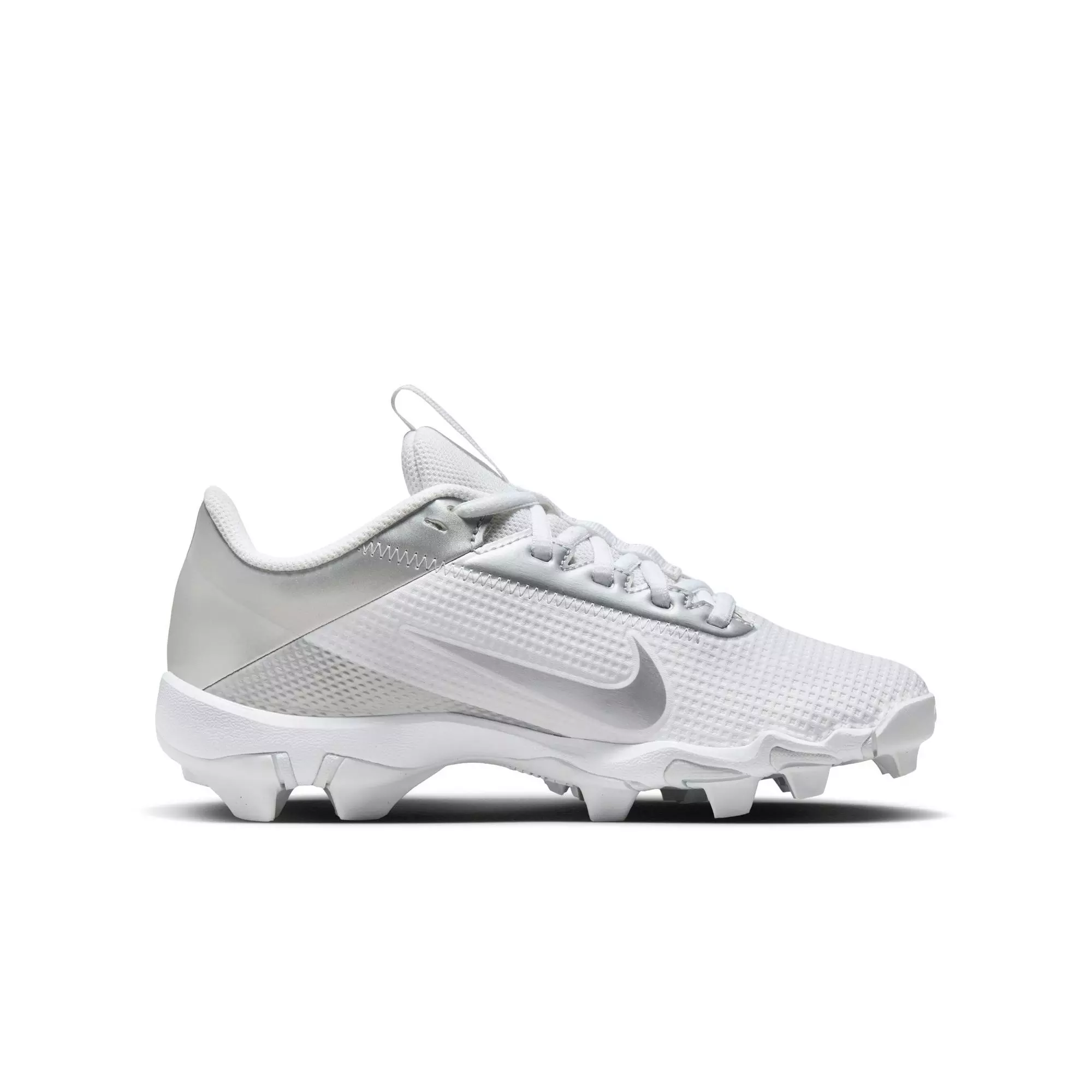 Nike Vapor Edge Shark 2 "White/Metallic Silver" Grade School Boys' Football Cleat - WHITE/SILVER