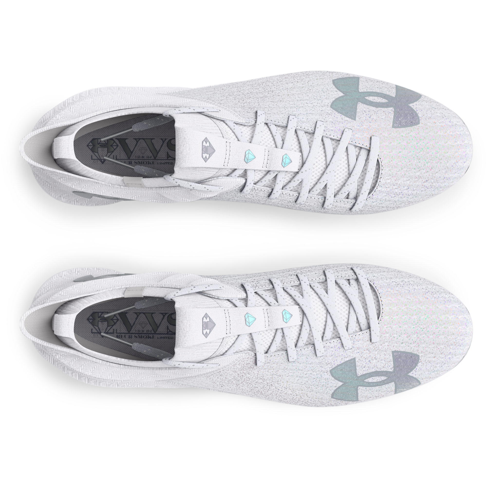 Under Armour Blur Smoke 2.0 VVS "White/Silver" Men's Football Cleat - WHITE/SILVER Thumbnail View 5