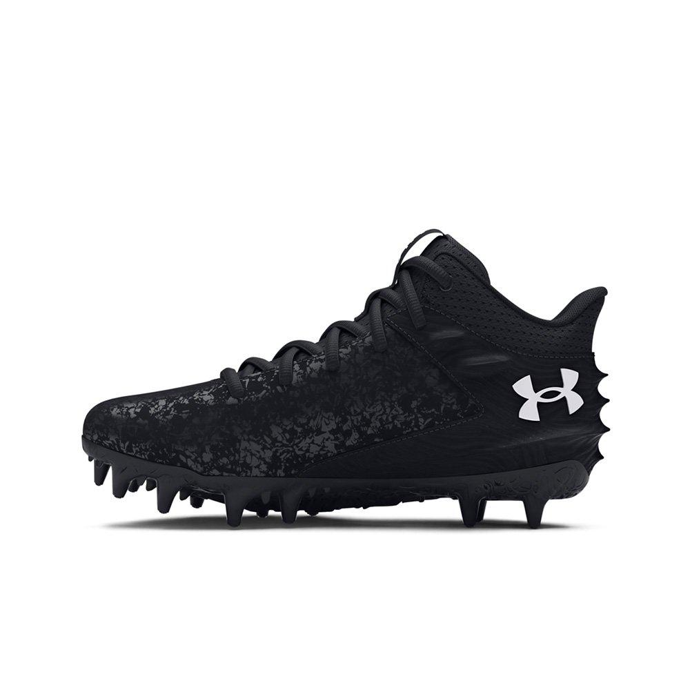 Under Armour Blur Smoke Jr Mid  Grade School Boys' "Black/Grey" Football Cleat