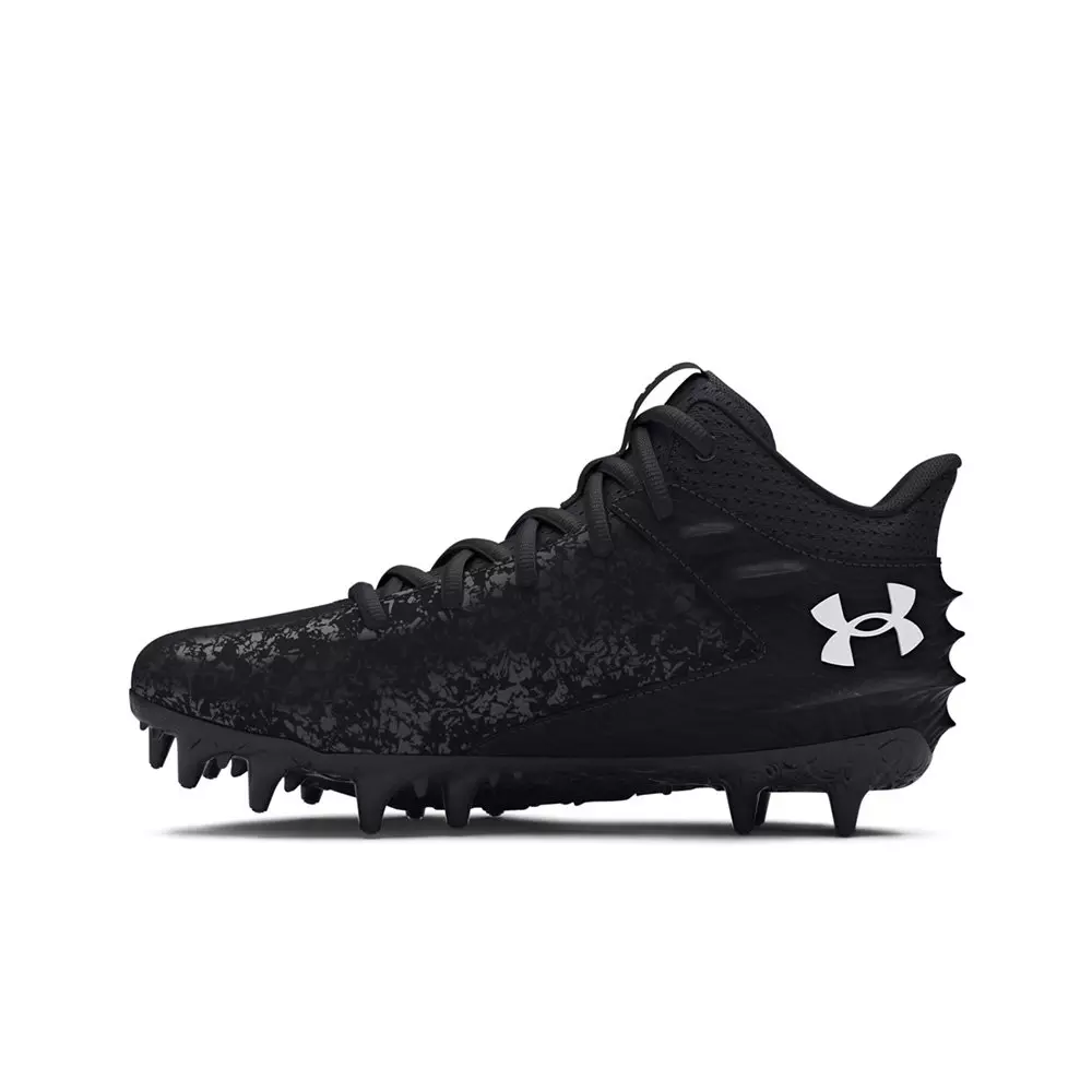 Under Armour Blur Smoke Jr Mid "Black/Grey" Grade School Boys' Football Cleat