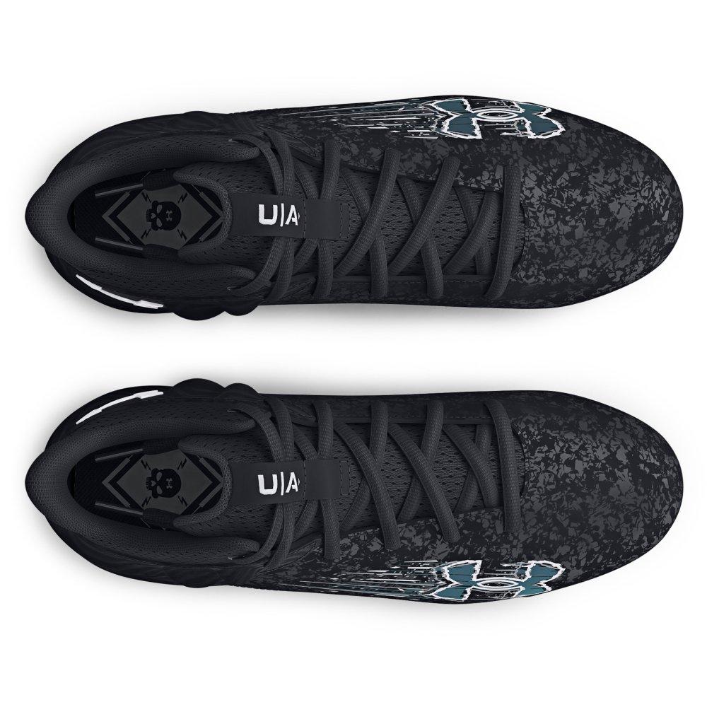 Under Armour Blur Smoke Jr Mid  Grade School Boys' "Black/Grey" Football Cleat