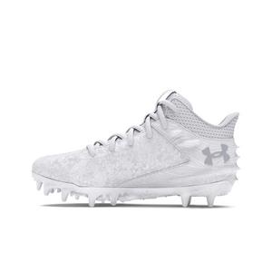 Under Armour Blur Smoke Jr Mid "White/Silver" Grade School Boys' Football Cleat