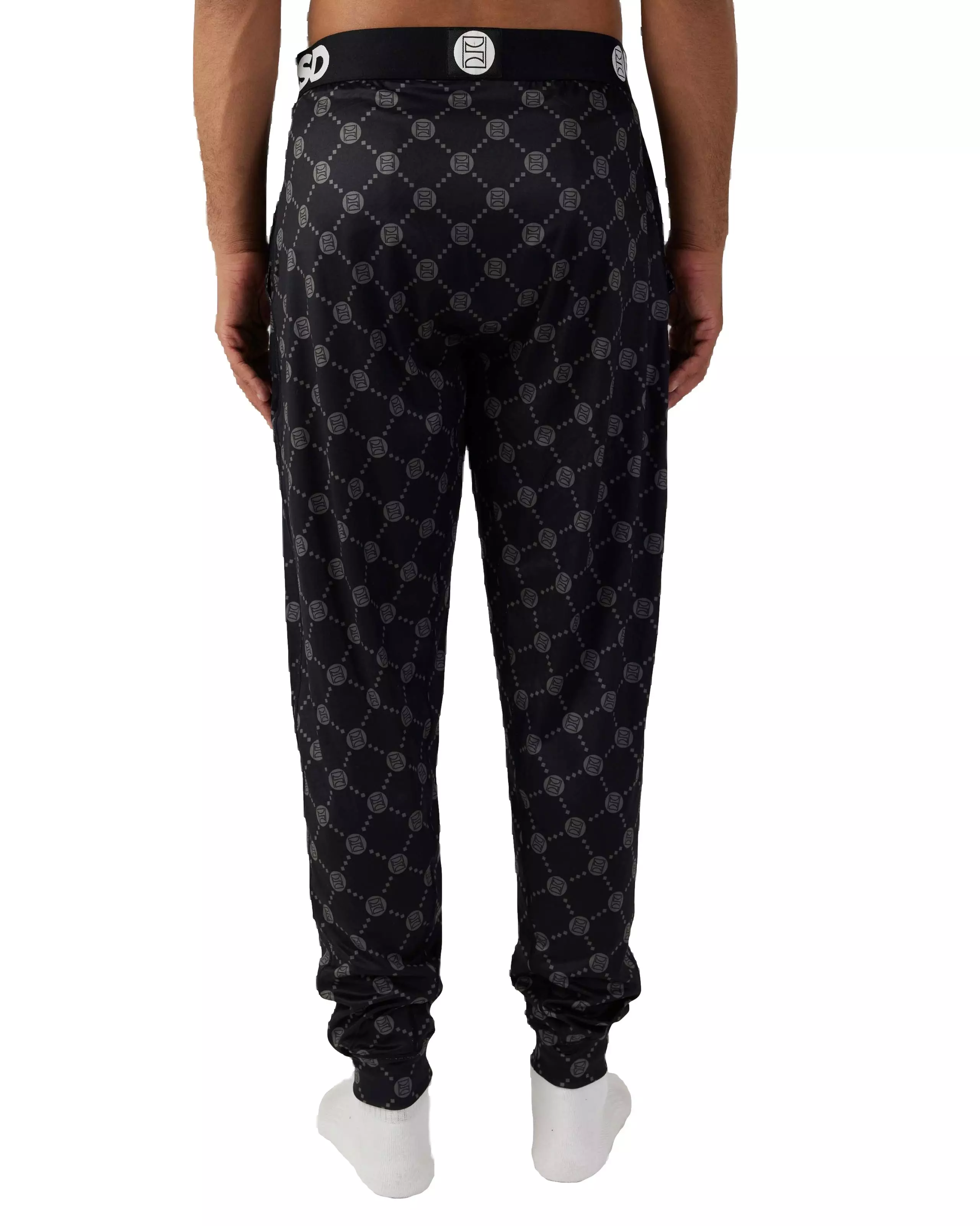 PSD Men's Luxe All Over Print Lounge Pants - BLACK